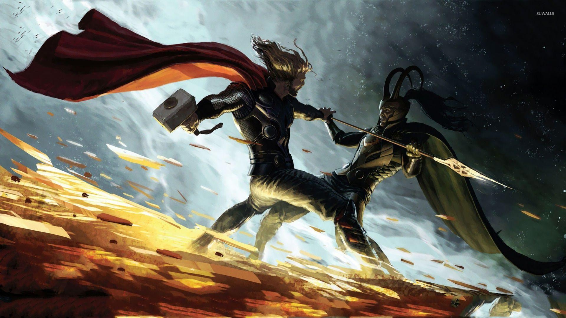 Loki, Thor, Comics, Wallpaper, Duell, 1920x1080 Full HD Desktop