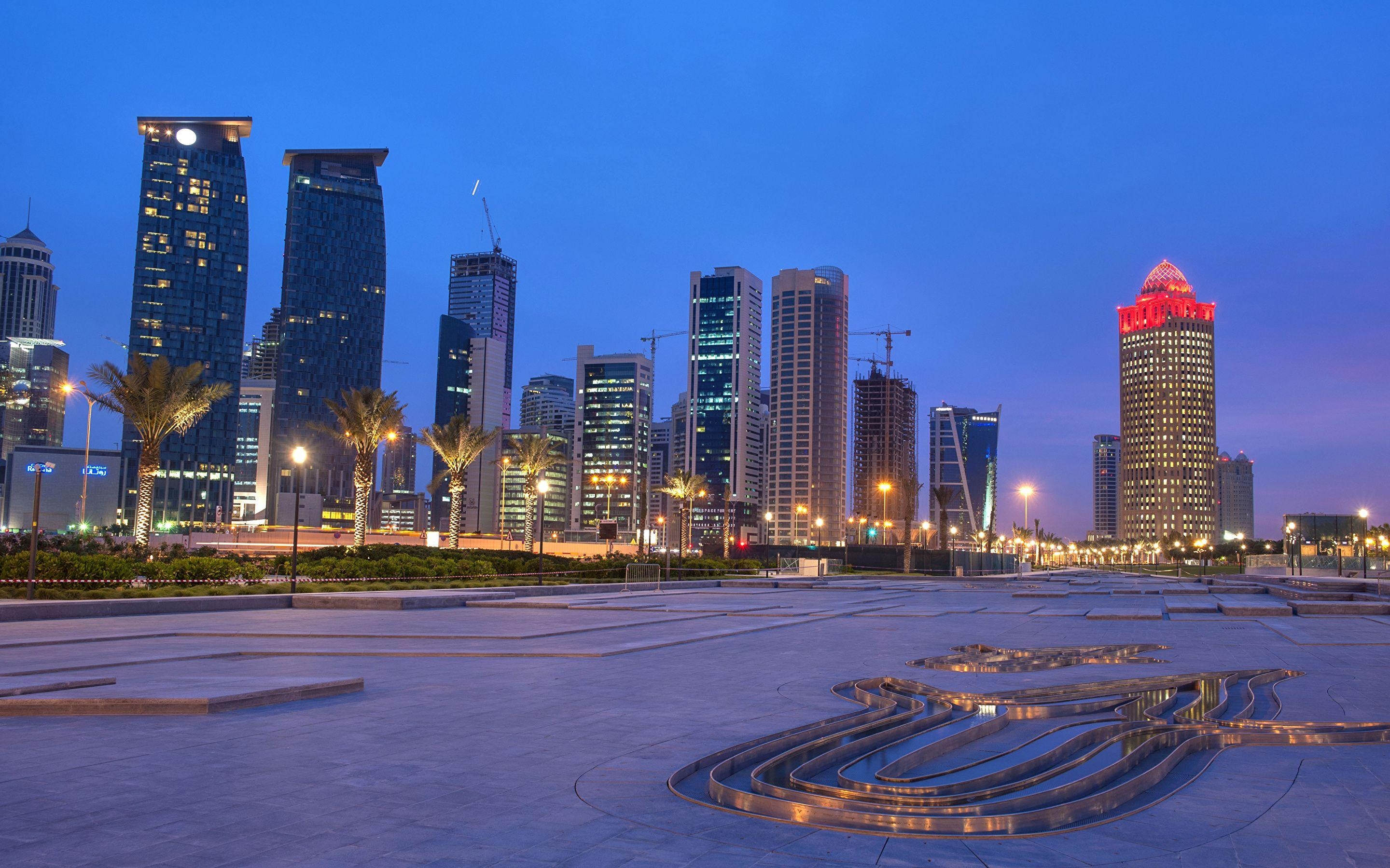 Qatar, Nacht, Reisen, HD, Cityscape, 2880x1800 HD Desktop