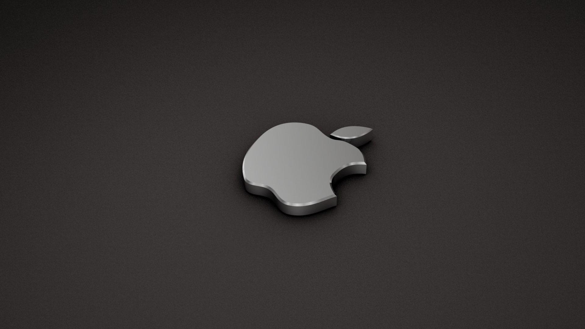 Apple Logo, 3D, Schwarz-Weiß, Mac, HD, 1920x1080 Full HD Desktop