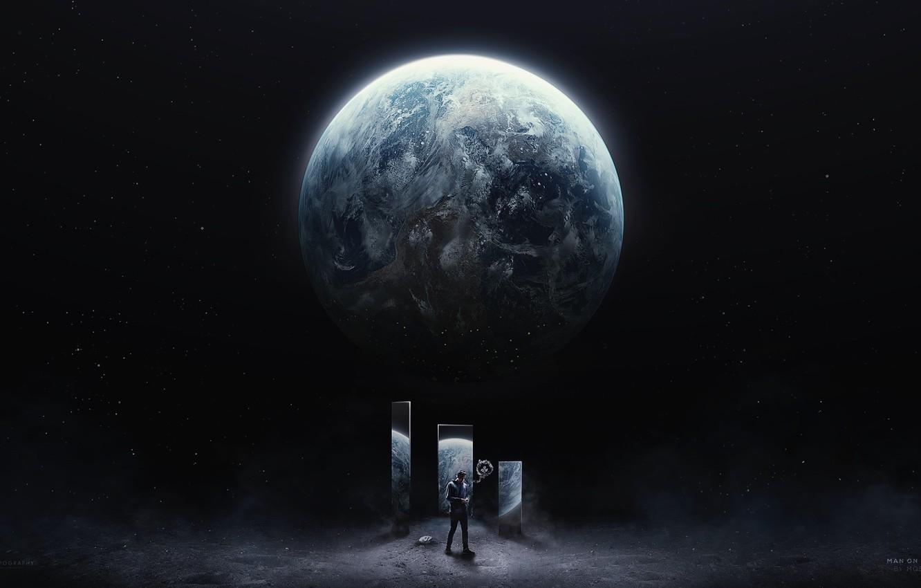 Raumfahrt, Planetenkunst, Man on the Moon, Darstellung, 1340x850 HD Desktop