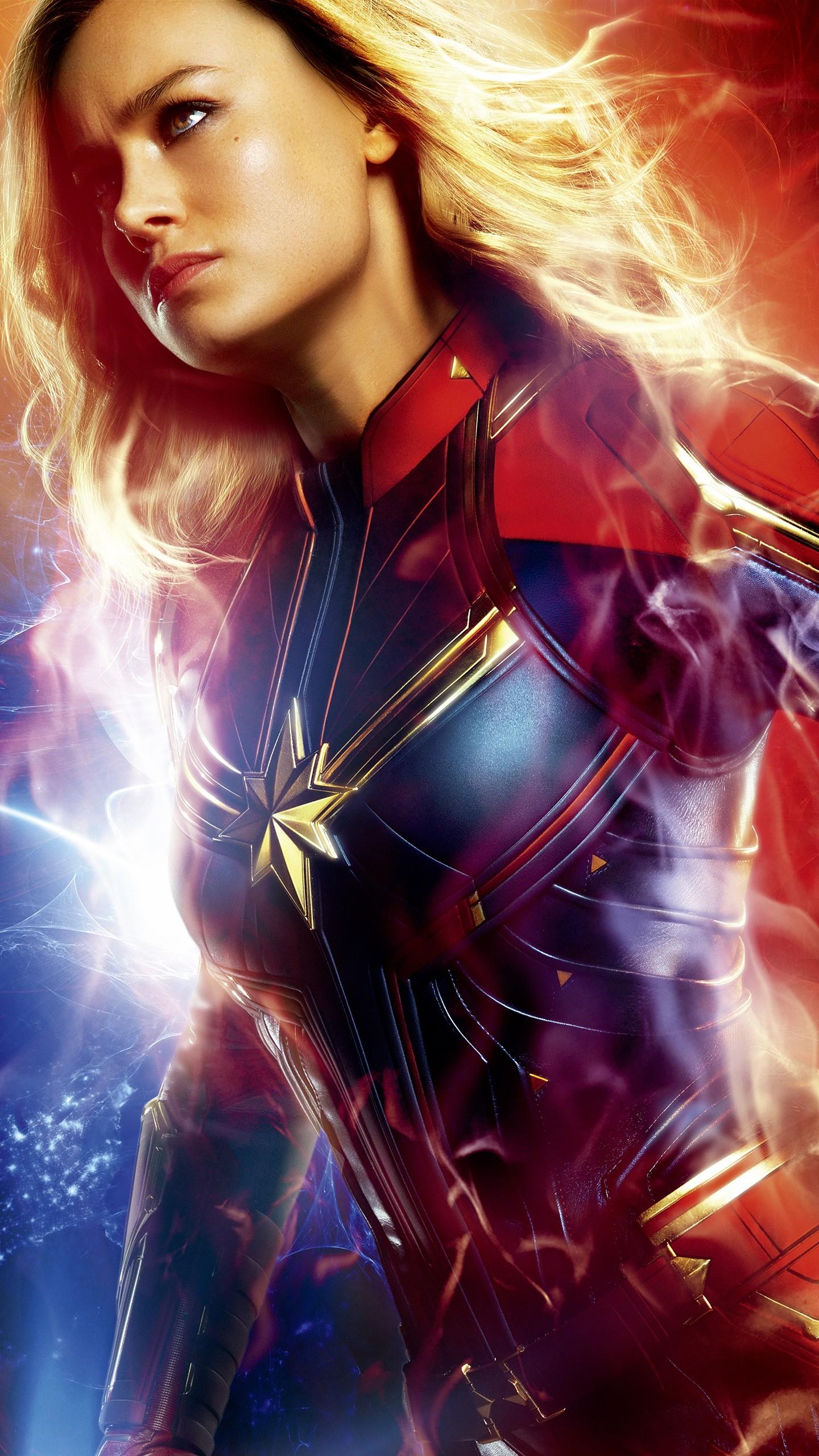 Captain Marvel, Brie Larson, 1080p, 4K, Bild, 1440x2560 HD Handy