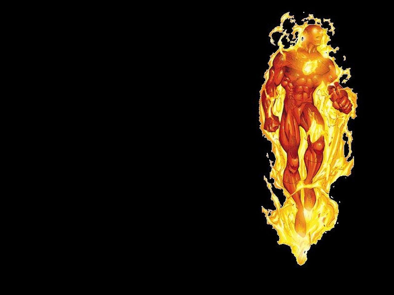 Human Torch, Skeleton, Wallpaper, Comics, Feuer, 1280x960 HD Desktop