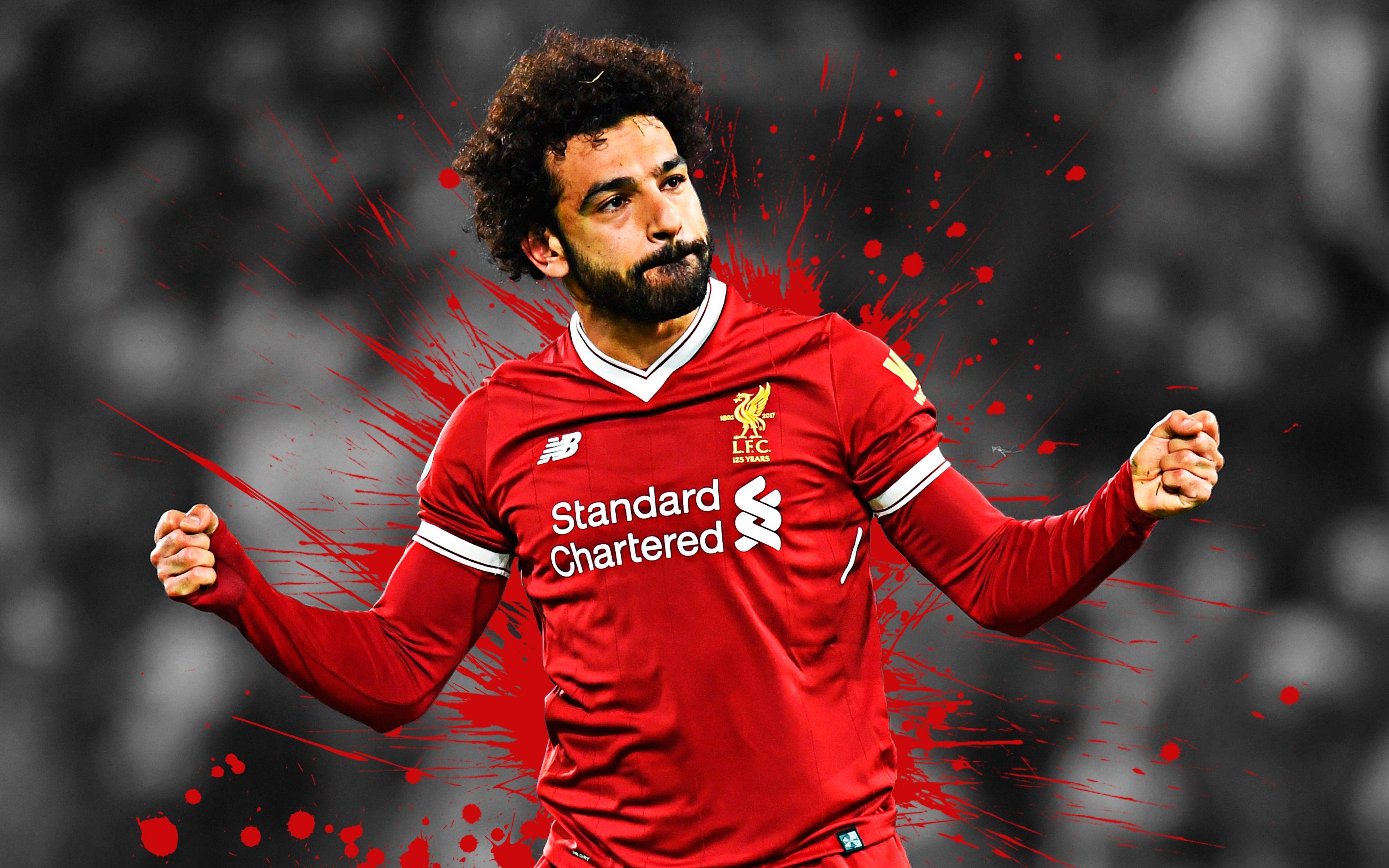 Mohamed Salah, 4K Ultra HD, Fußball, Hintergrund, 3840x2400 4K Desktop