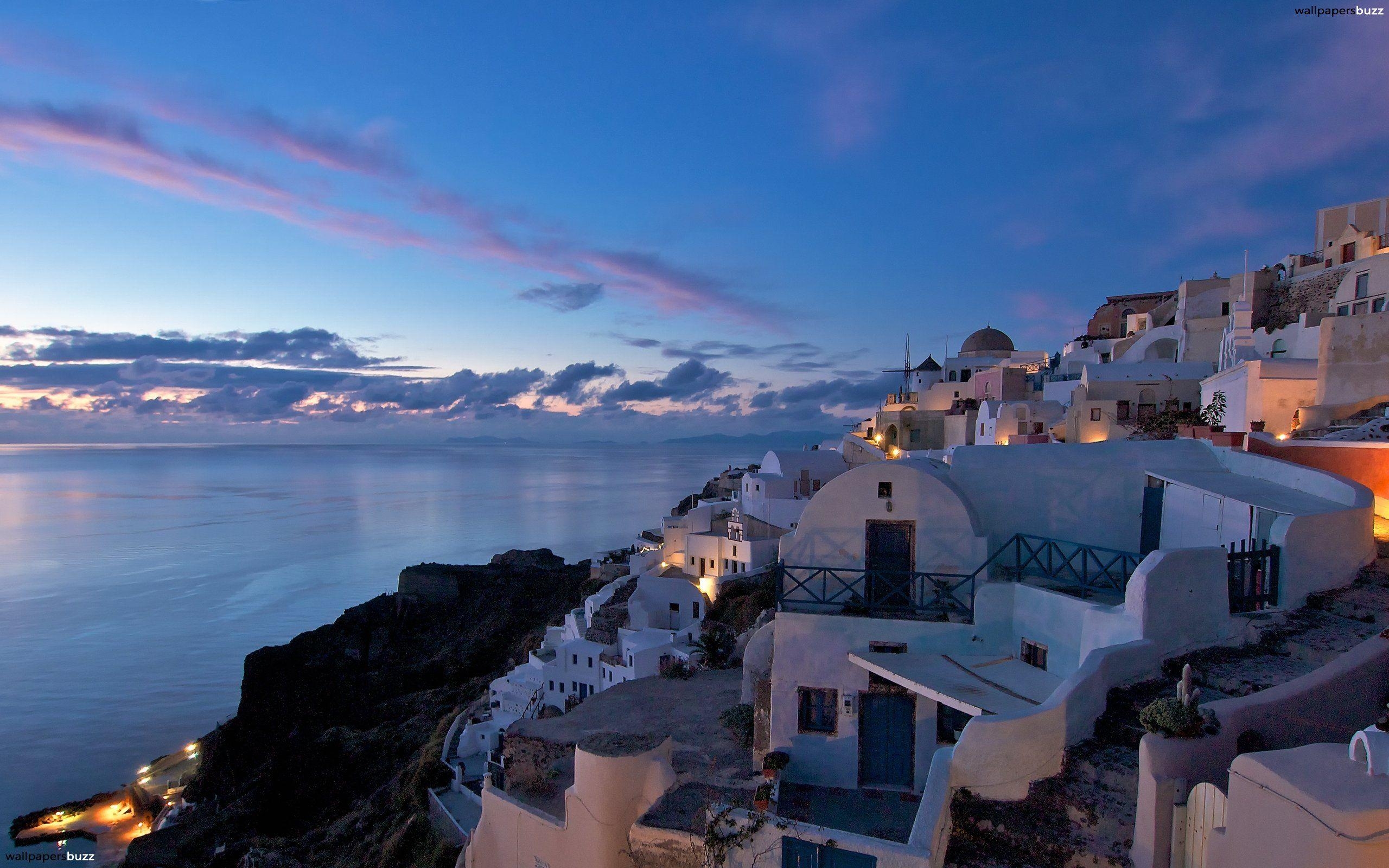 Panorama, Santorini, HD, Griechenland, Ägäis, 2560x1600 HD Desktop