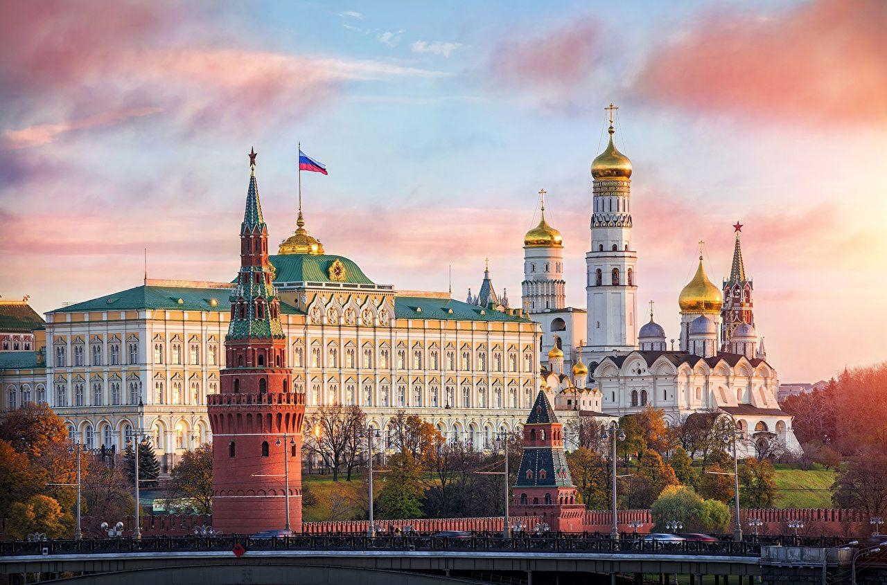 Moskau, Russland, Himmel, Sonnenaufgang, Tempel, 1280x850 HD Desktop