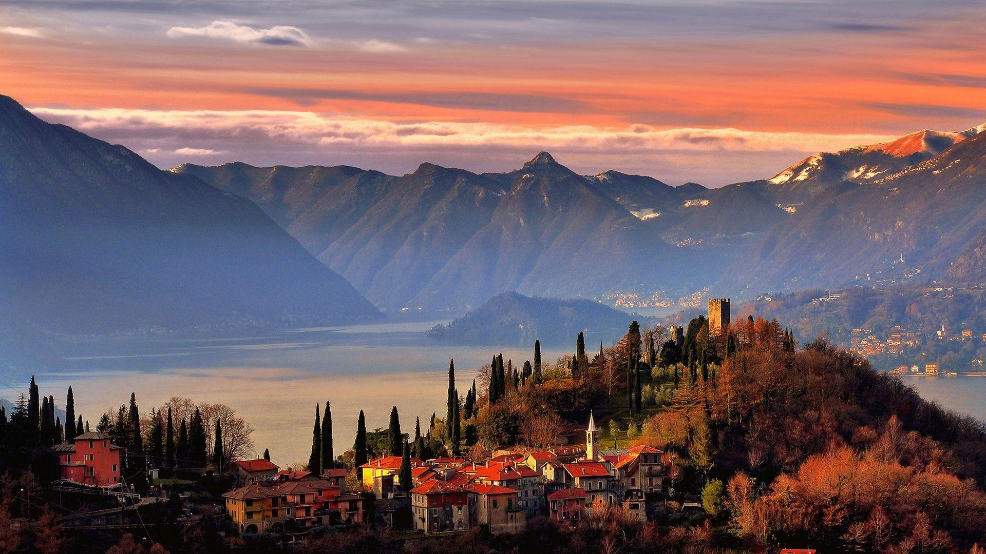 Varenna, Comer See, Italien, Samoa, Landschaft, 1920x1080 Full HD Desktop