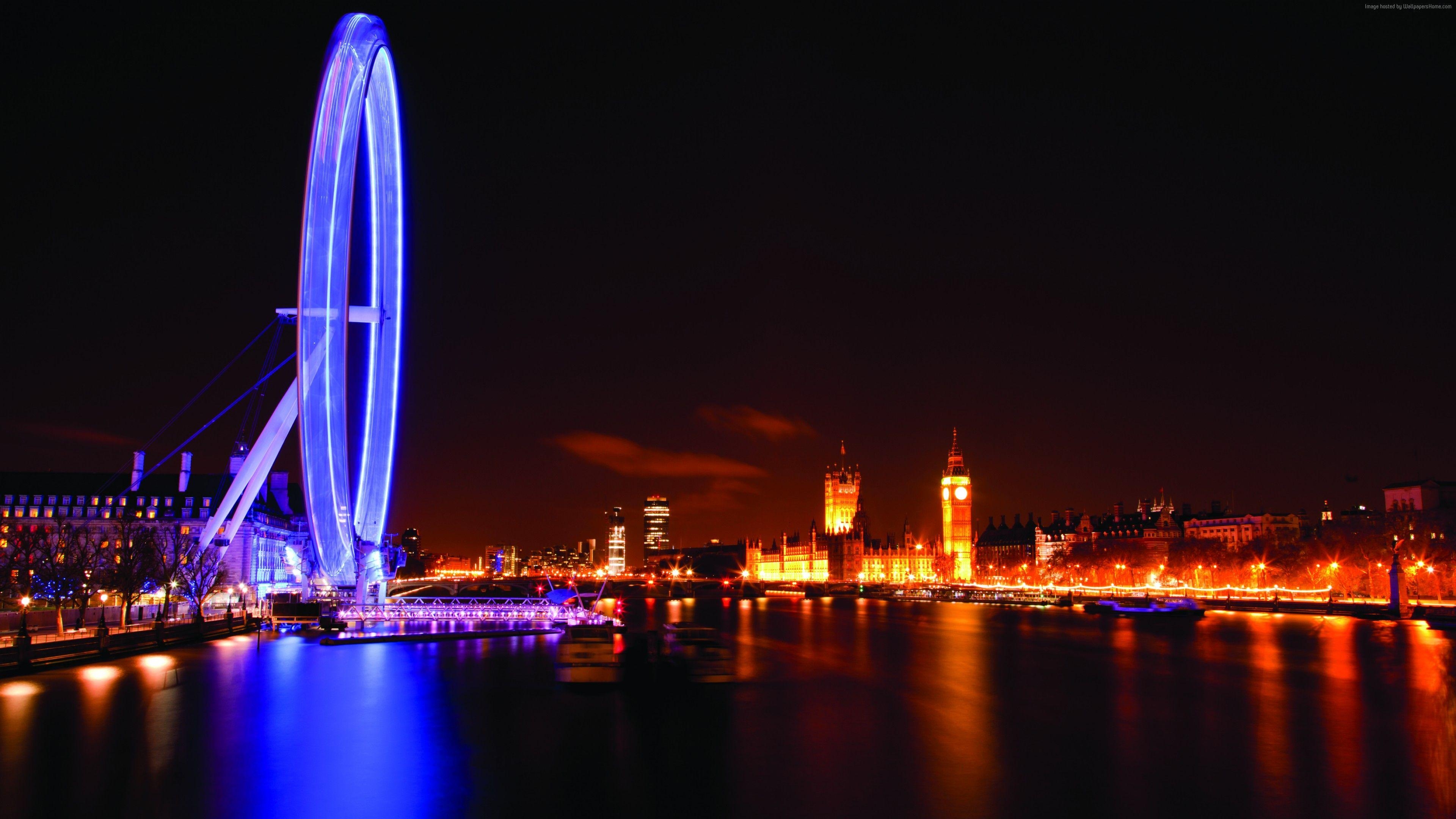 London Eye, Reisen, Sehenswürdigkeit, Großbritannien, Stadt, 3840x2160 4K Desktop