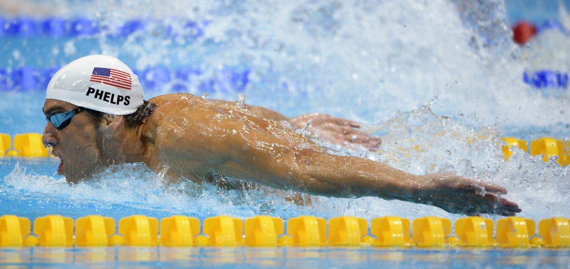 Michael Phelps, 4K, Schwimmer, Schwimmsport, Hintergrund, 1950x920 Dual Screen Desktop