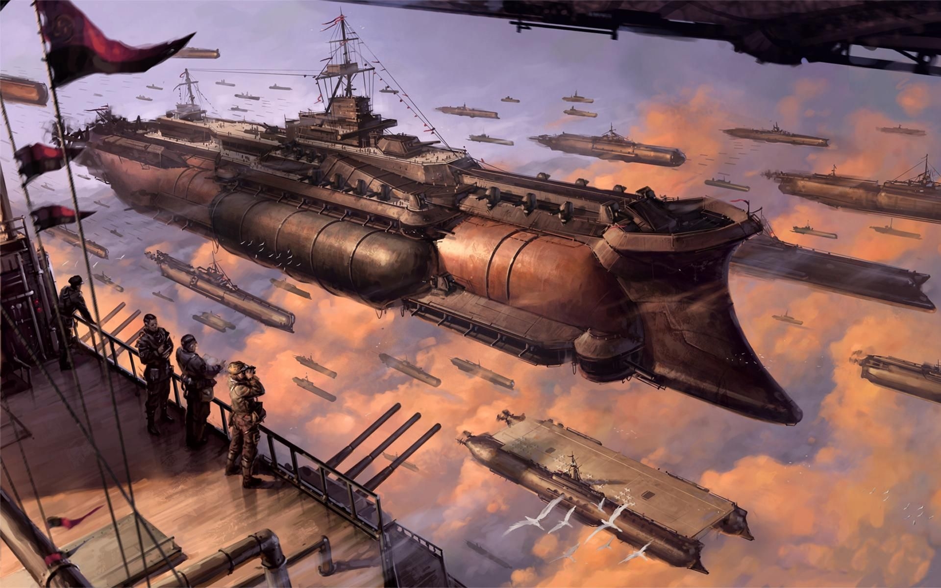 Flottenbewegung, Eisengriff, Universum, Last Exile, Anime-Welt, 1920x1200 HD Desktop