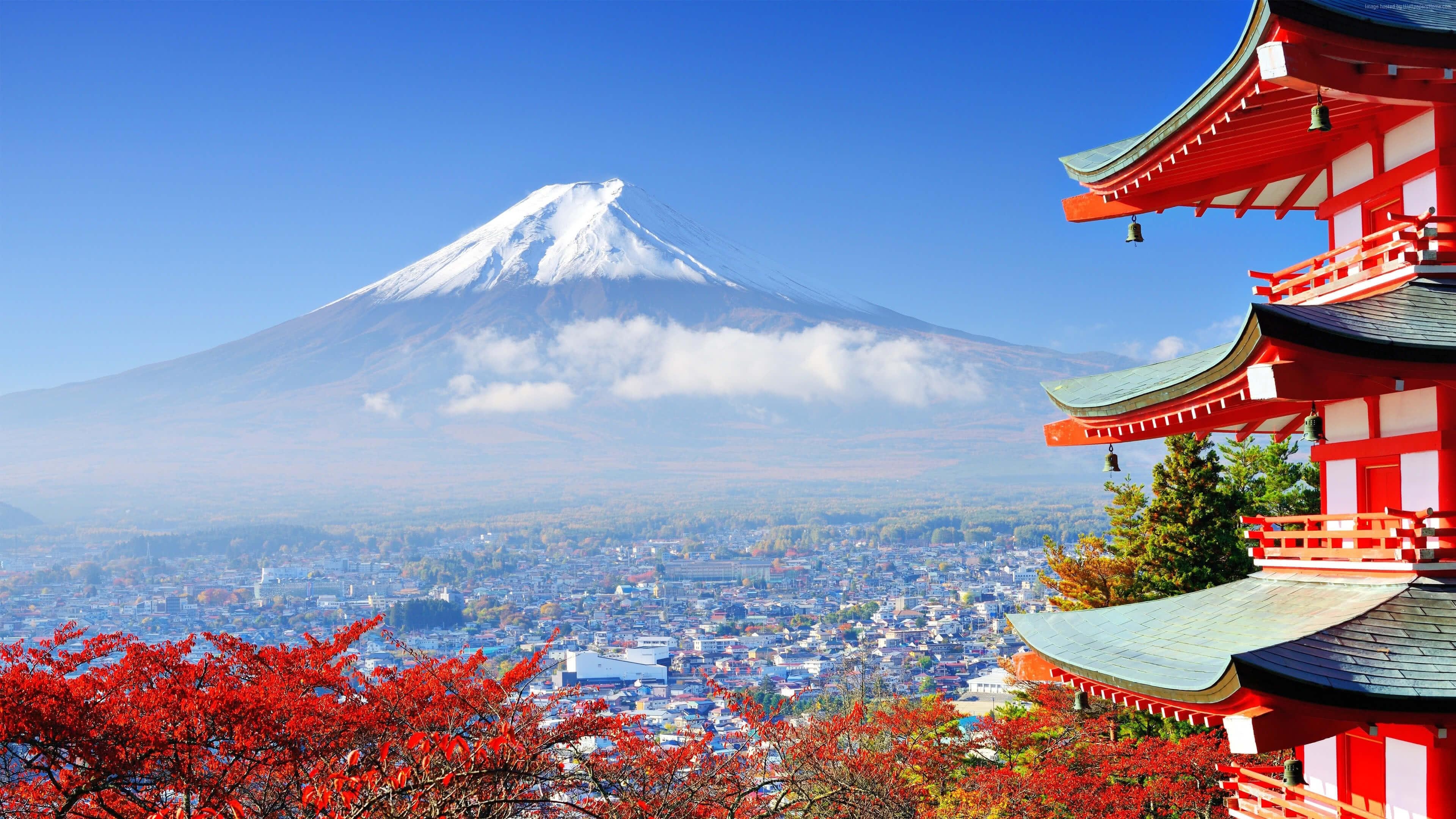 Mount Fuji, Tokio, Pagode, Uhd 4K, Aussicht, 3840x2160 4K Desktop