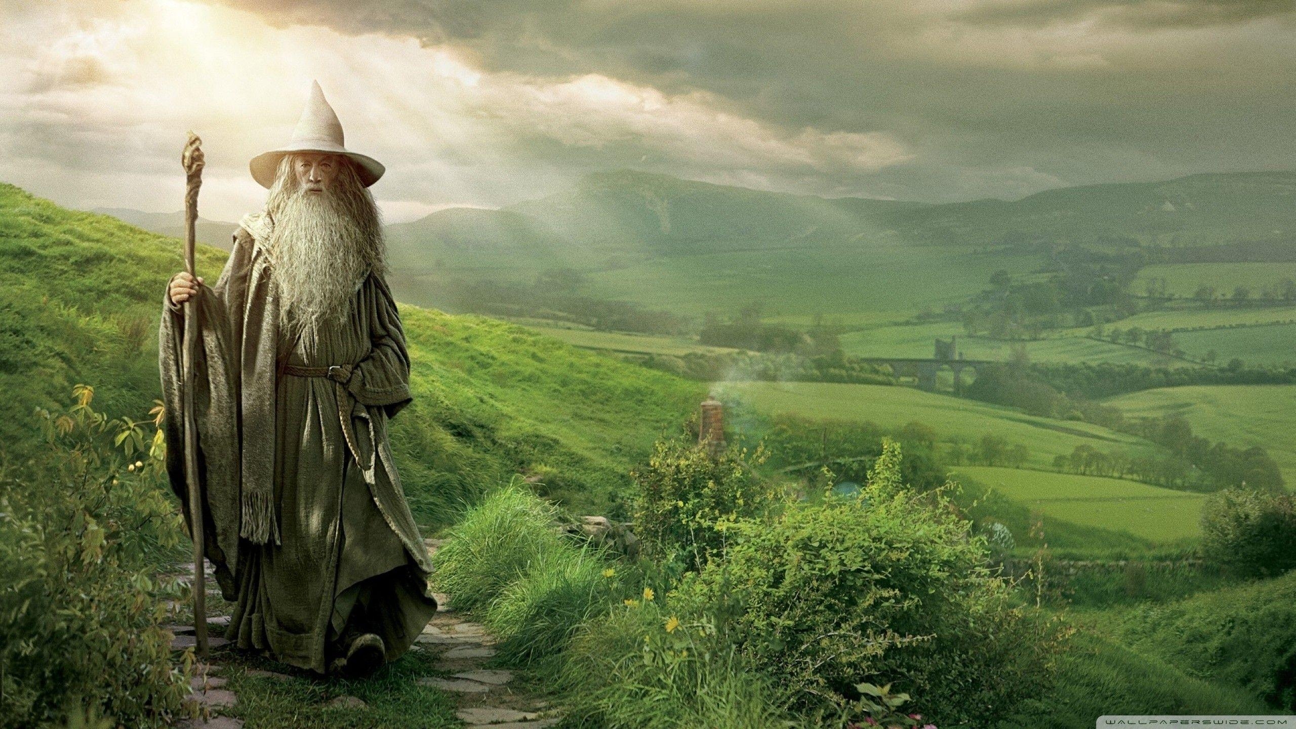 Gandalf der Weiße, Hintergrund, Herr der Ringe, Film, Zauberer, 2560x1440 HD Desktop