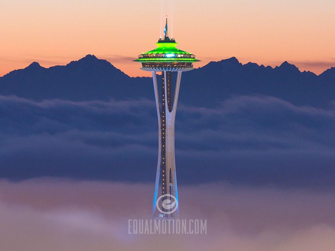 Space Needle, Nebel, Sonnenuntergang, Telefon, Desktop, 1280x960 HD Desktop