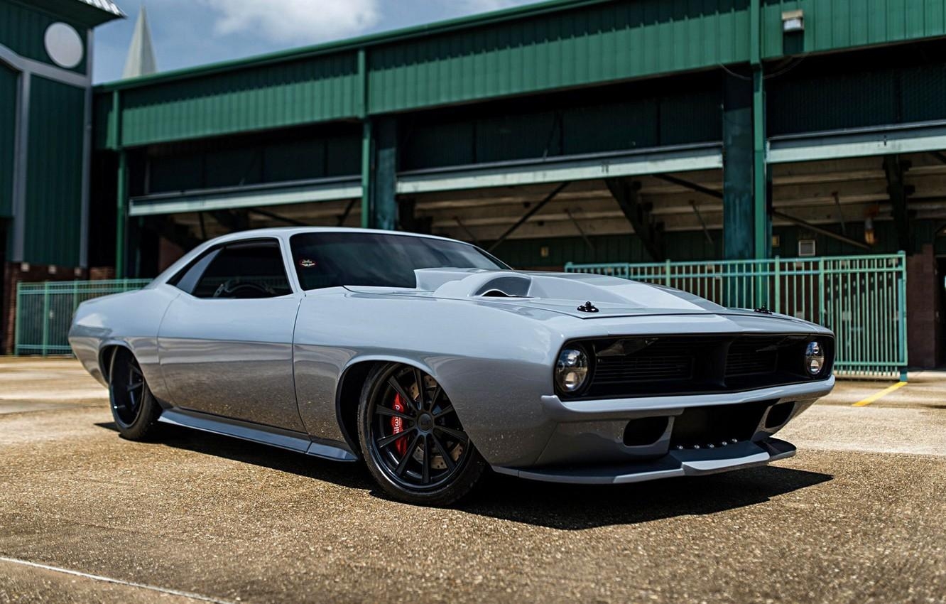 Graues Custom, Hemi Fahrzeug, Plymouth Cuda, Bild, Desktop, 1340x850 HD Desktop