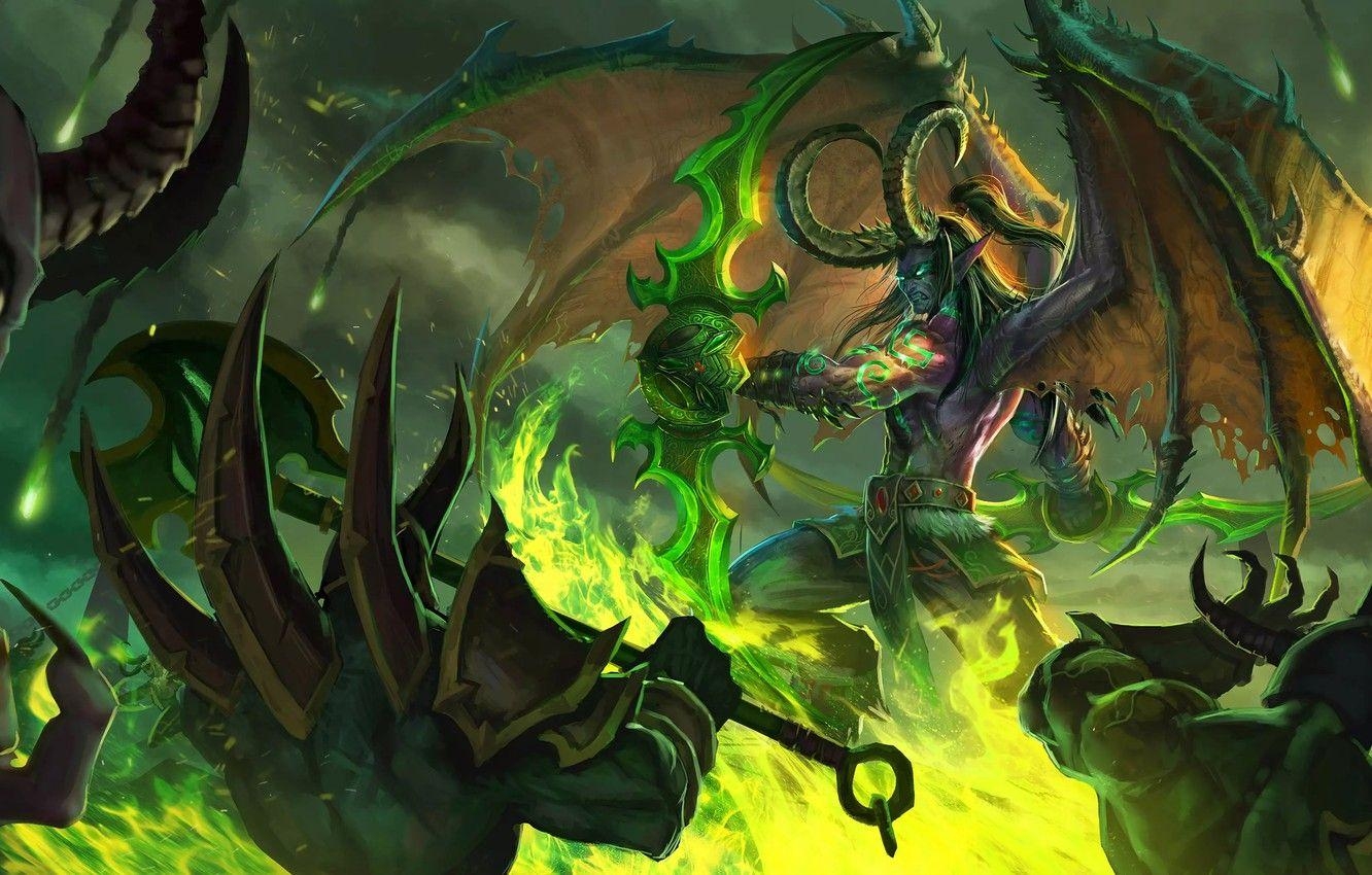 Illidan, Gaming, Schlacht, Dämon, WoW, 1340x850 HD Desktop