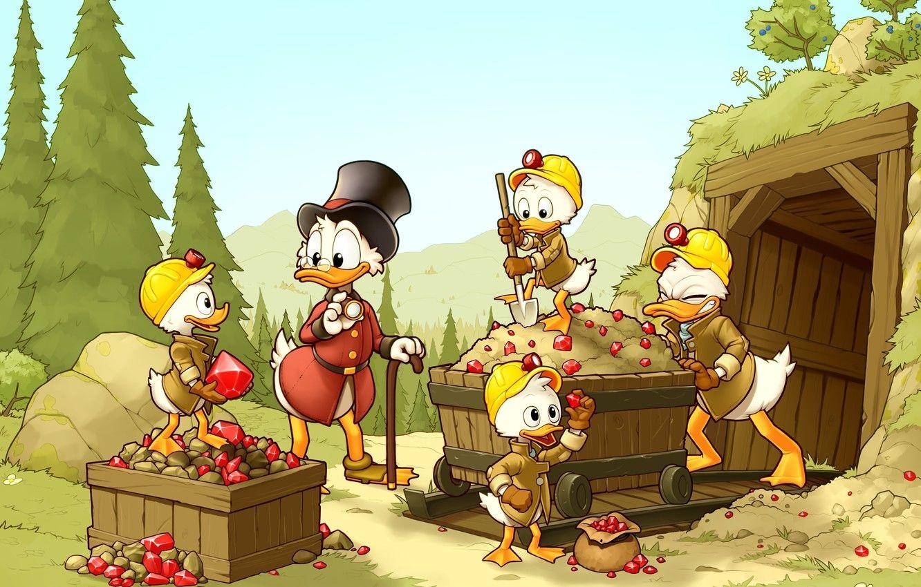 Steine, Disney, Huey, Ducktales, Scrooge McDuck, 1340x850 HD Desktop