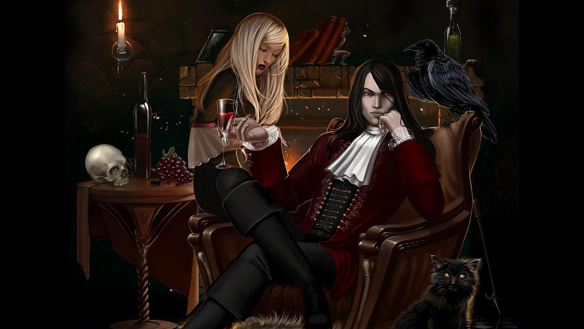 Vampir, Hintergrund, dunkel, Fantasie, Nacht, 1920x1080 Full HD Desktop
