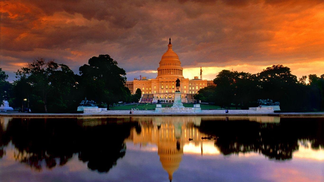 Weiße Haus, Washington DC, Denkmäler, Architektur, USA, 1370x770 HD Desktop