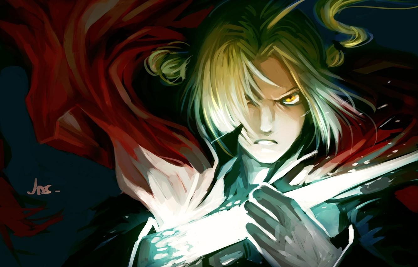 Edward Elric, Magie, Wut, Anime-Guy, Fullmetal, 1340x850 HD Desktop