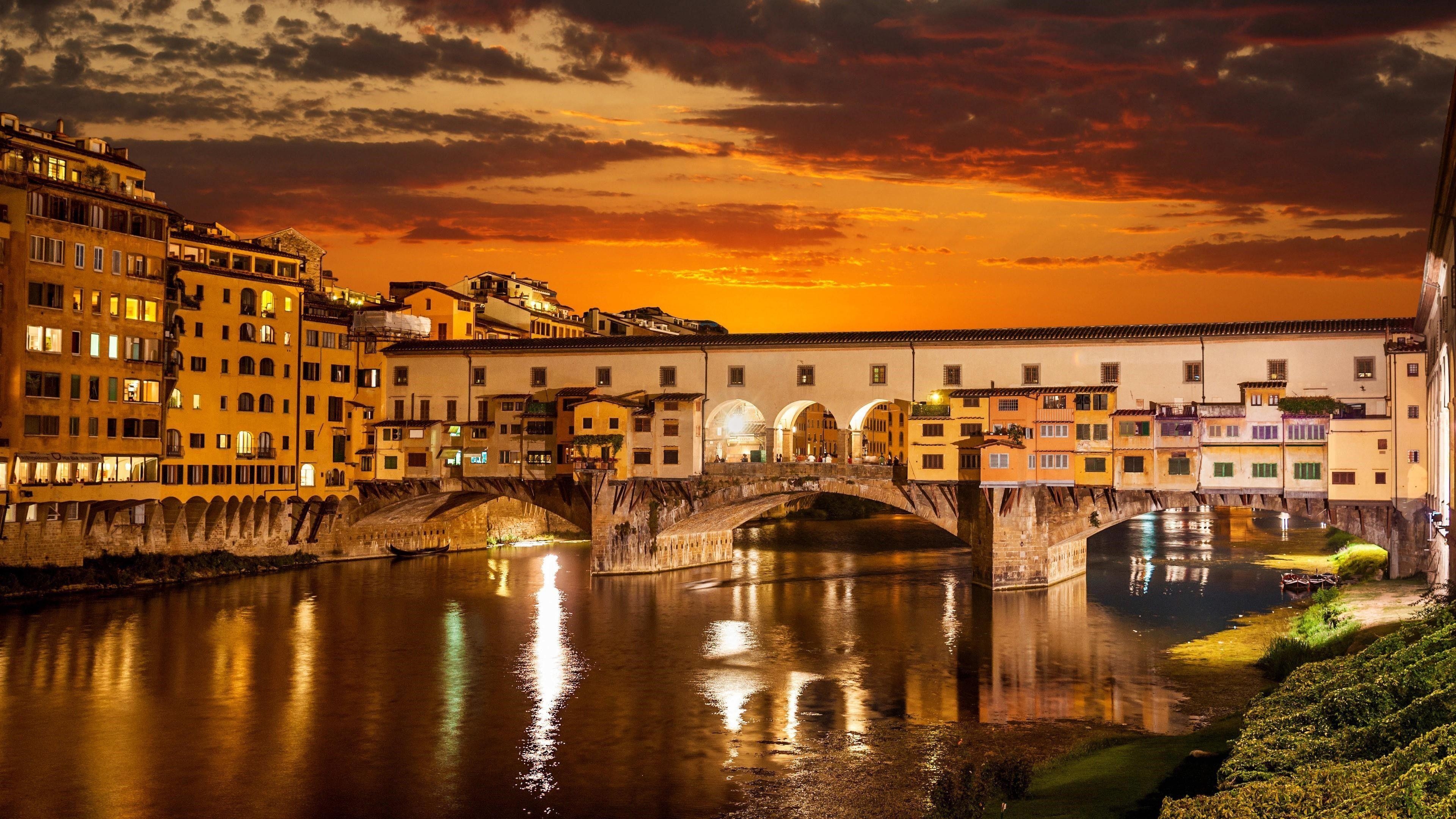 Ponte Vecchio, Florenz, Italien, 4K, Architektur, 3840x2160 4K Desktop