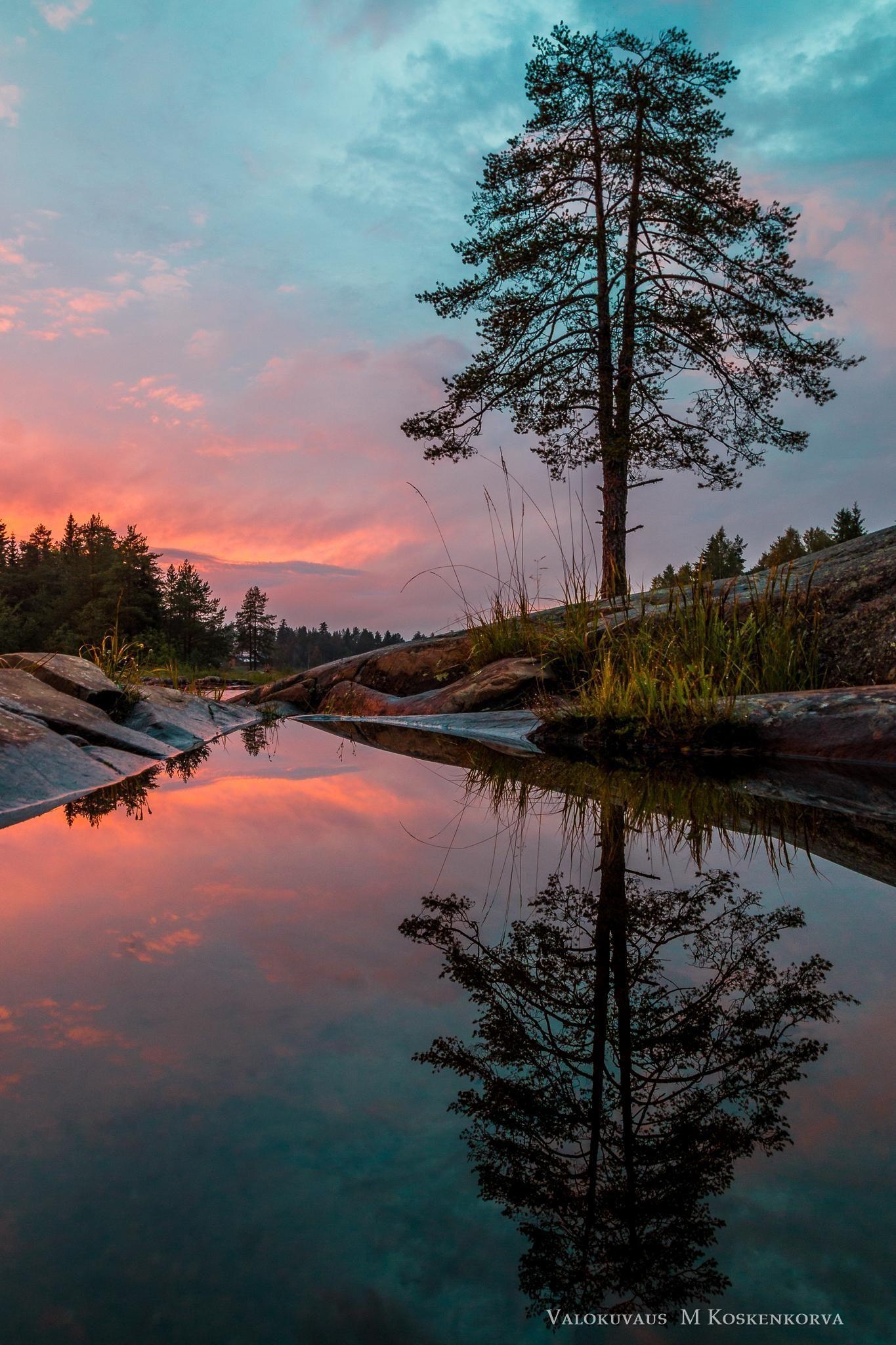 Koitelinkosket, Oulu, Finnland, Reflexion, Natur, 1370x2050 HD Handy