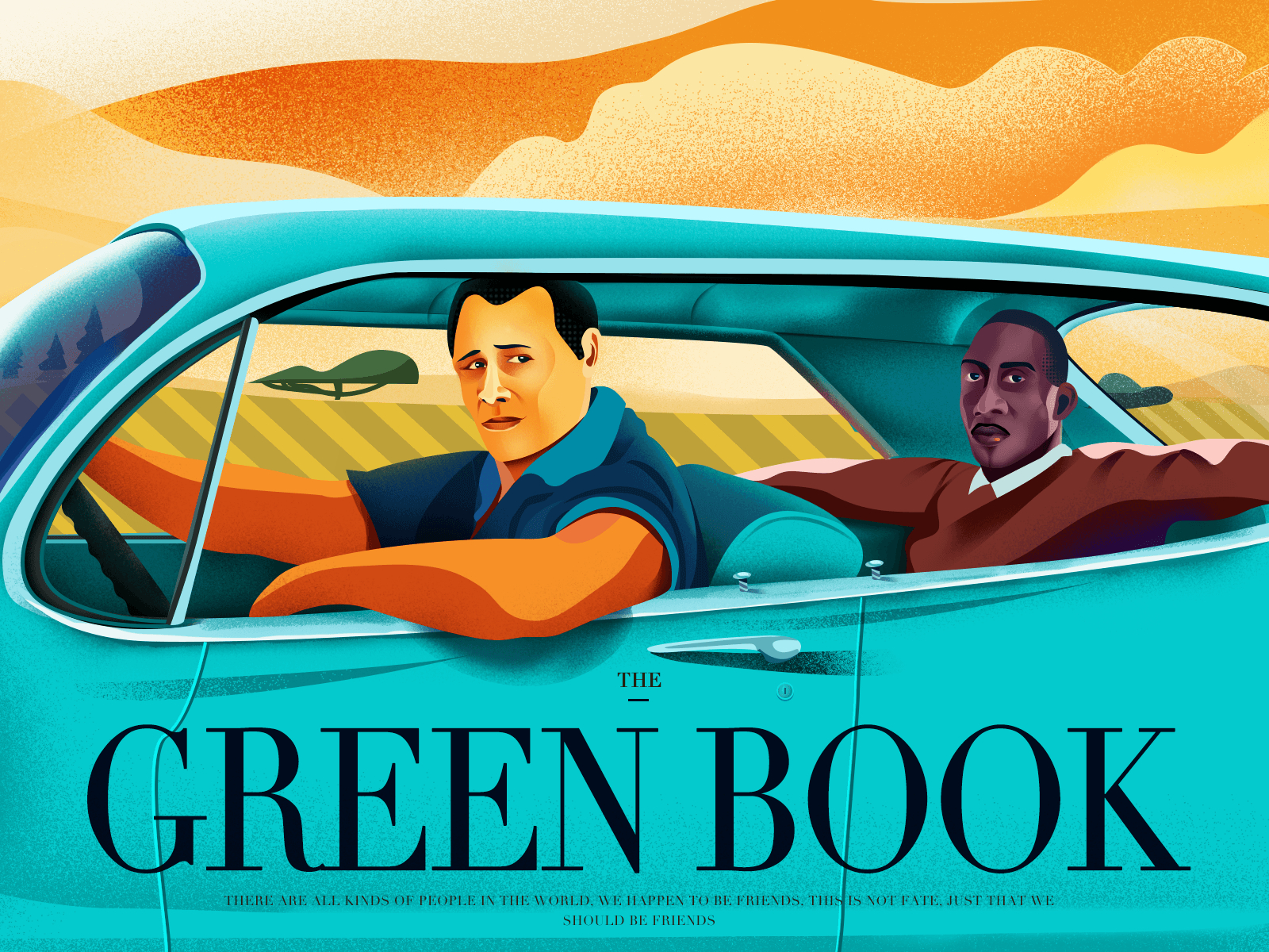 Green Book Film, Zoeyzz, Dribbble, Mahershala Ali, Viggo Mortensen, 1600x1200 HD Desktop