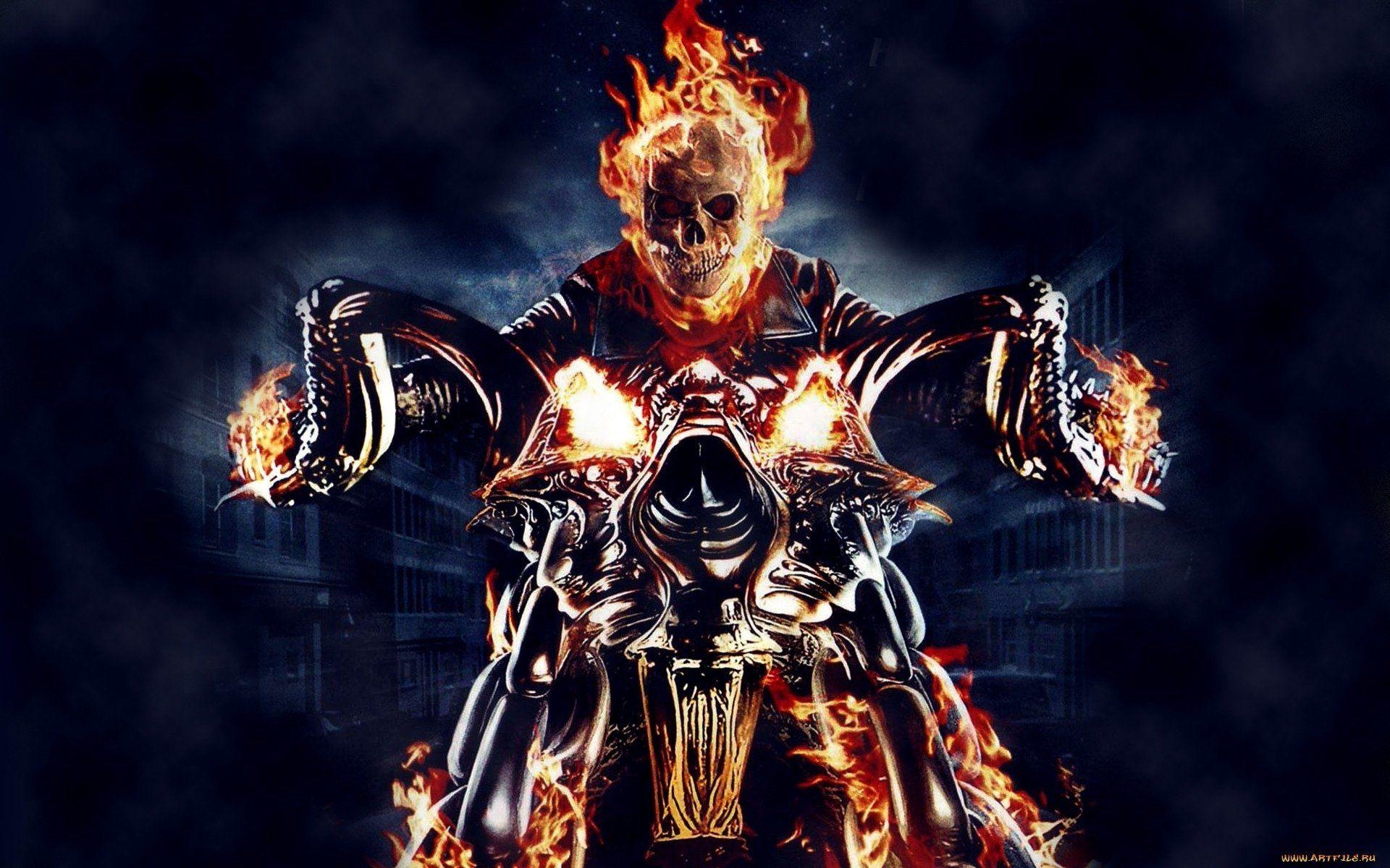 Ghost Rider, brennender Schädel, Comic, Actionfilm, Marvel, 1920x1200 HD Desktop