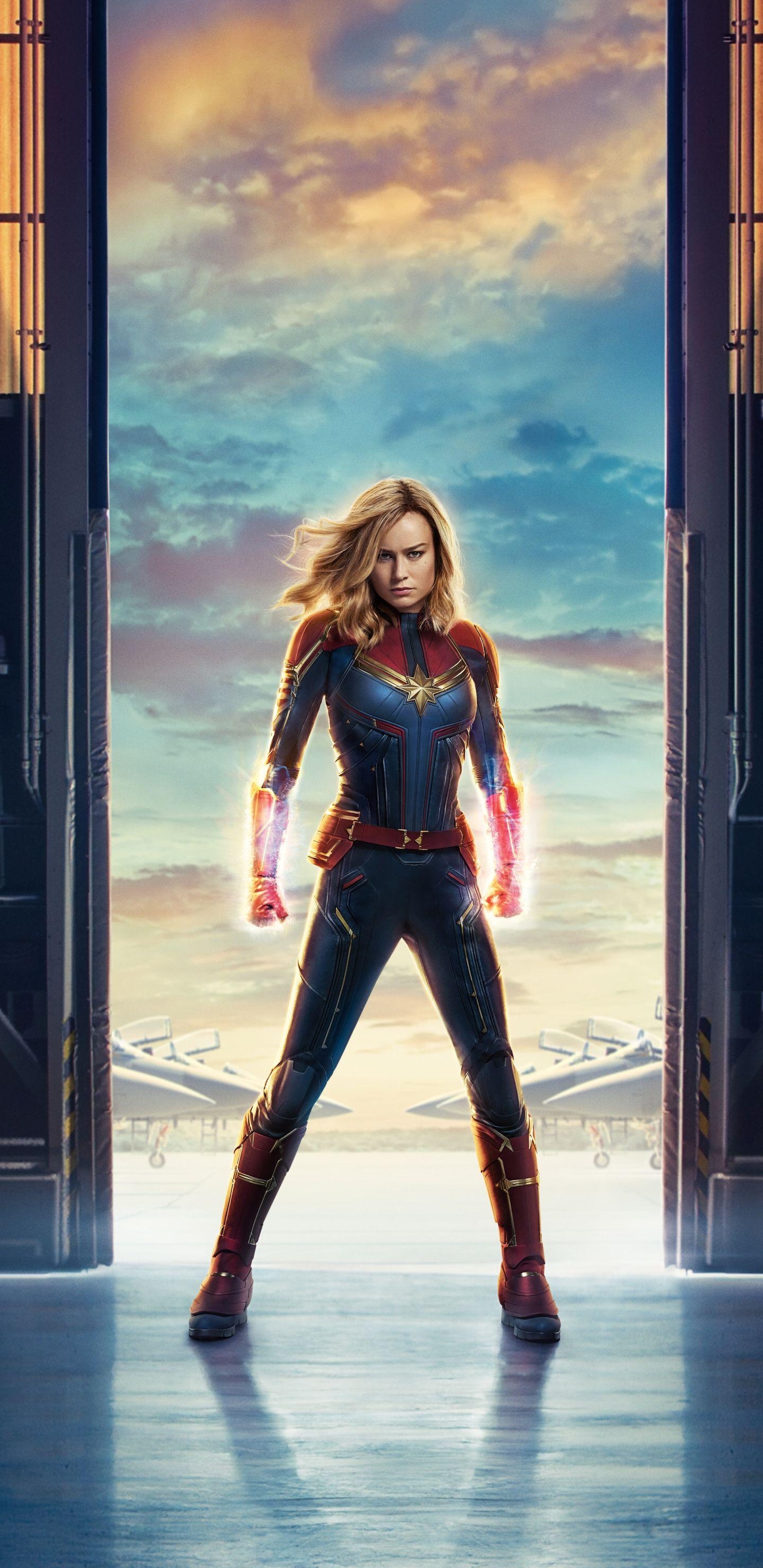 Captain Marvel Film, Brie Larson, 2019, Superheldengeschichte, Marvel, 1440x2960 HD Handy