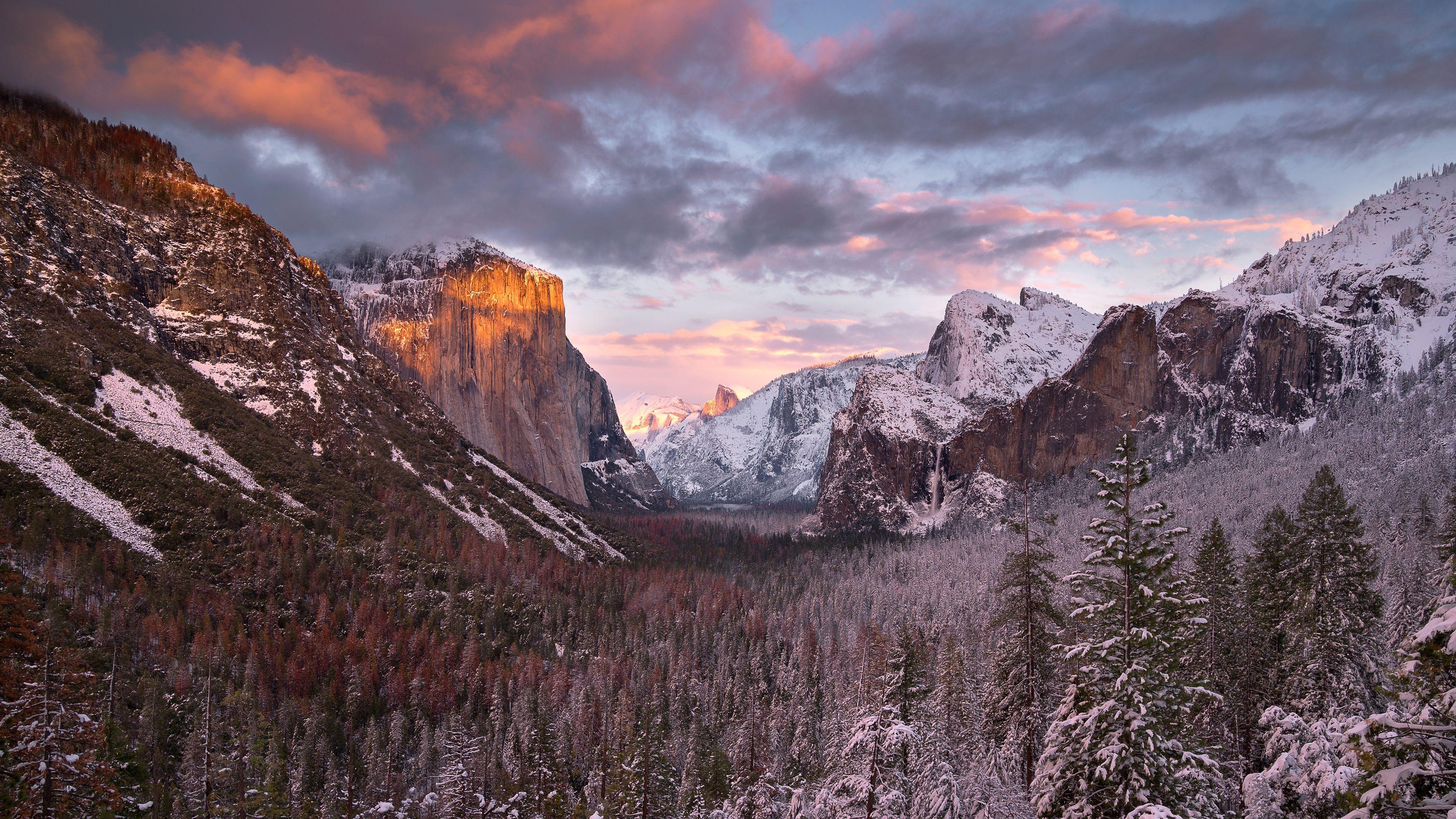 Yosemite Nationalpark, 4K, Kalifornien, Naturerbe, Panorama, 3840x2160 4K Desktop