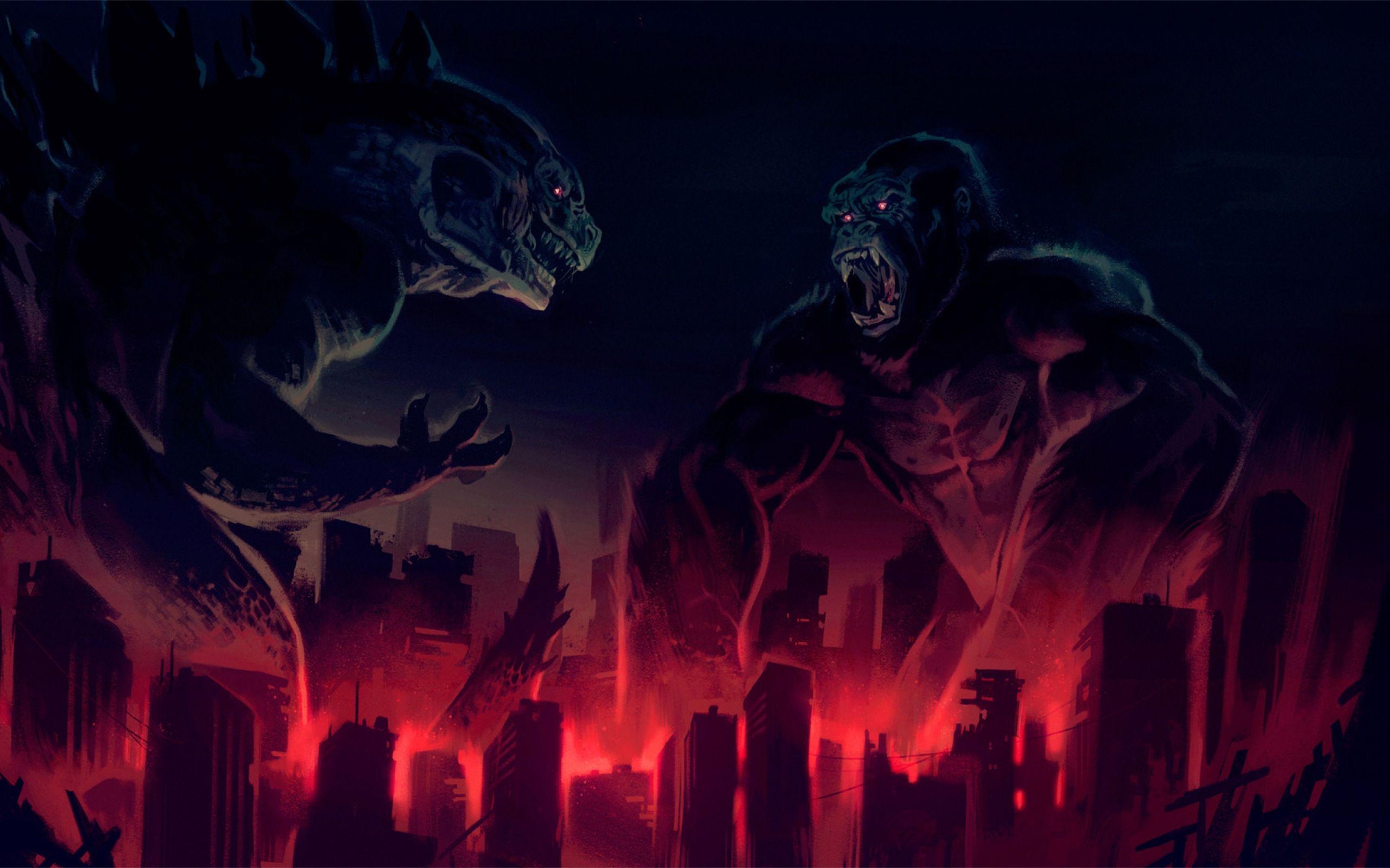 King Kong, Godzilla, Kunstwerk, 4K, Bild, 2560x1600 HD Desktop