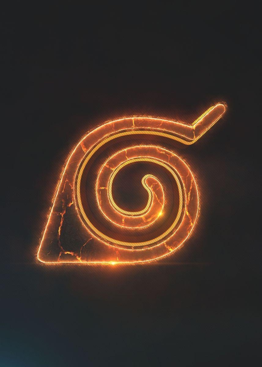 Konoha Symbol, 3D, Emblem, Anime, Naruto, 860x1200 HD Handy