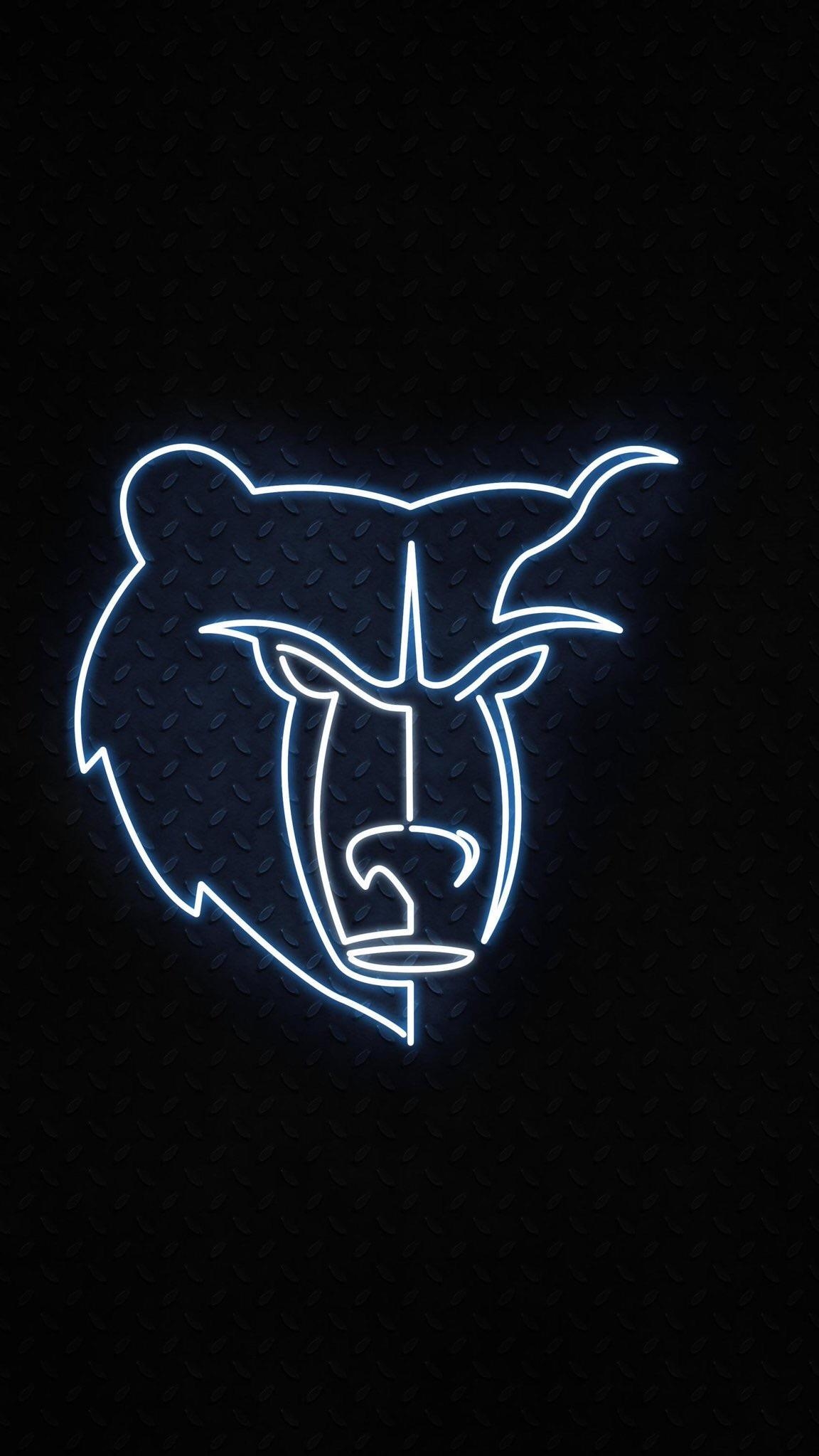 Memphis Grizzlies, Neon, Twitter, Kunst, Hintergrund, 1160x2050 HD Handy