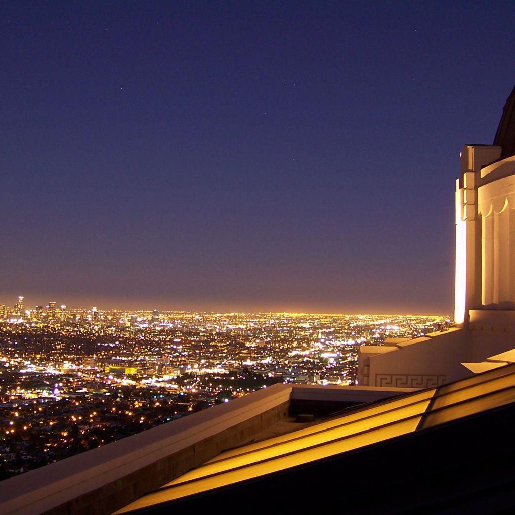 Los Angeles, InterfaceLIFT, Downtown, Griffith Observatorium, Hintergrund, 1030x1030 HD Handy