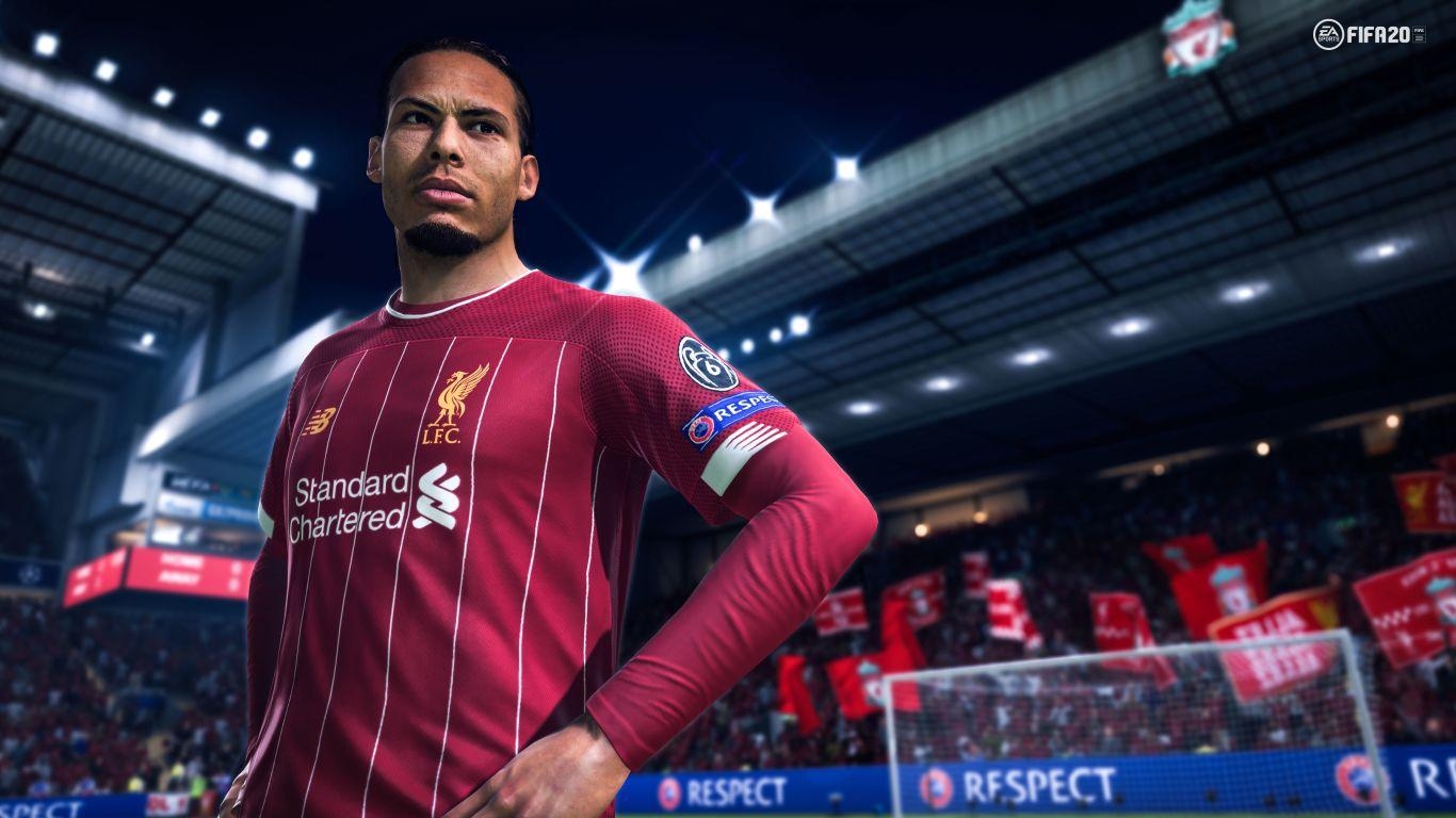 Virgil van Dijk, Fifa 20, Auflösung, Fußball, Spieler, 1370x770 HD Desktop