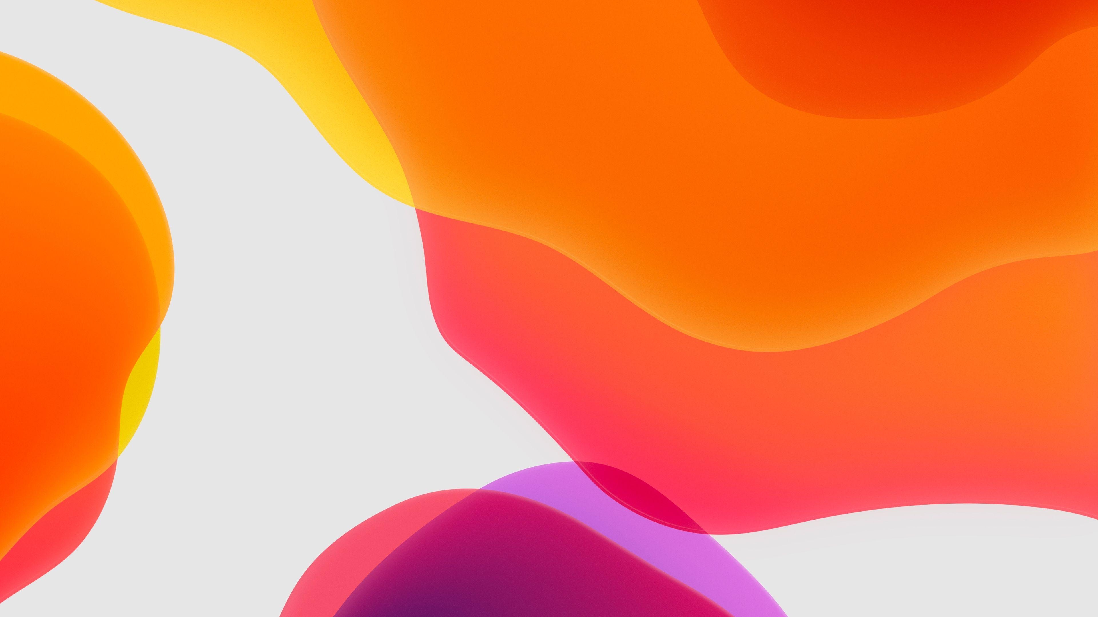 Orange, iOS 13, iPadOS, lebendig, Hintergrund, 3840x2160 4K Desktop