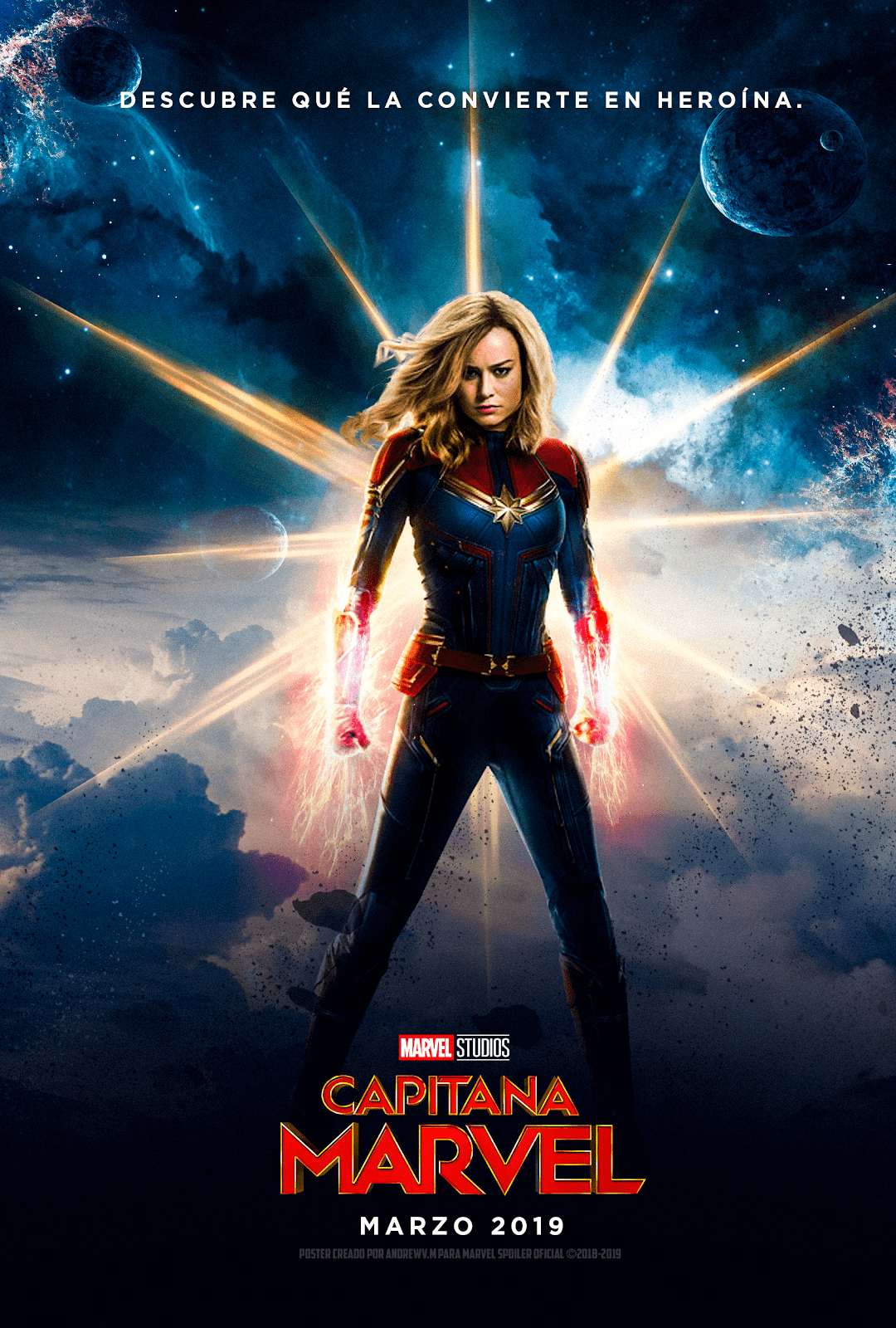 Captain Marvel, Brie Larson, Superhelden, Poster, Marvel, 1080x1600 HD Handy