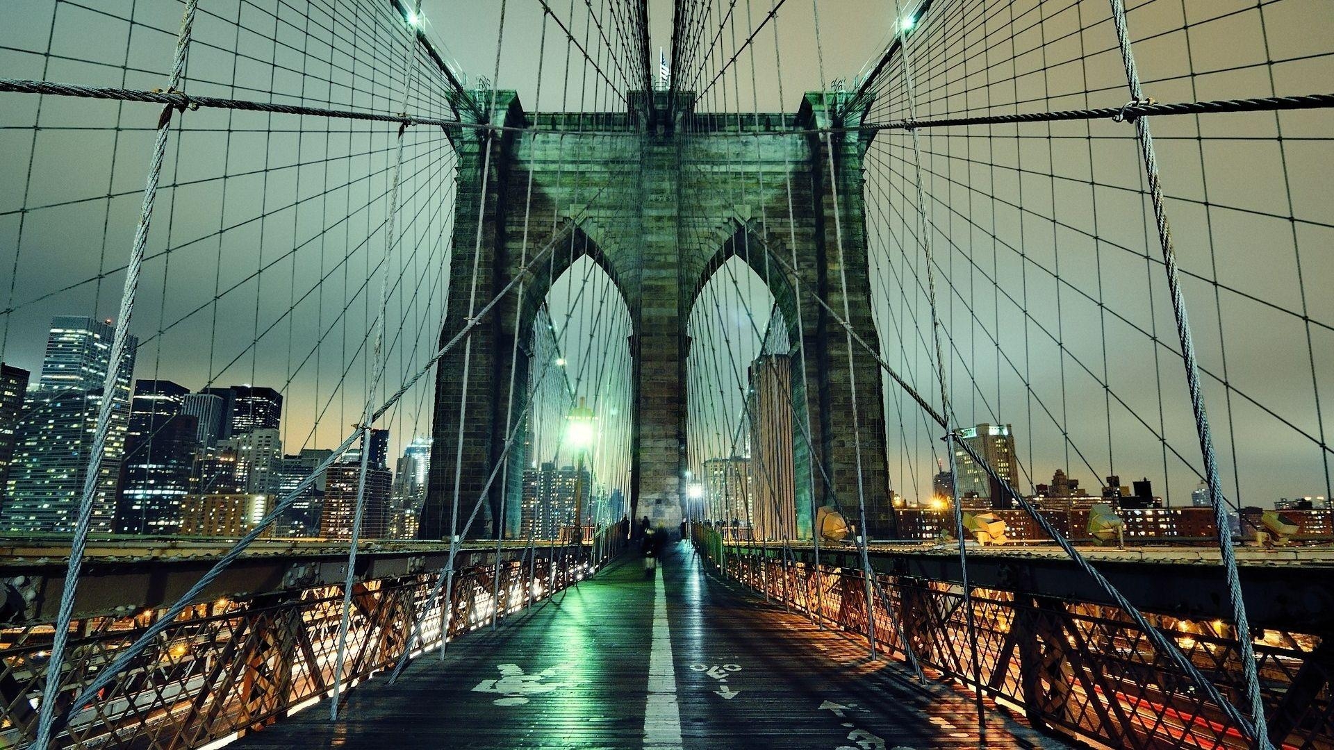 Brooklyn Bridge, HD, Desktop, New York, Künstlerfoto, 1920x1080 Full HD Desktop