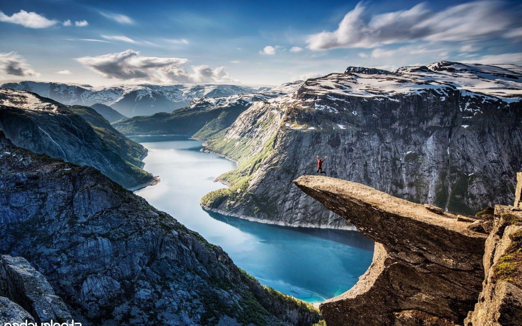 Natur Landschaft, Berg, Norwegen, HD, Sprung, 1680x1050 HD Desktop