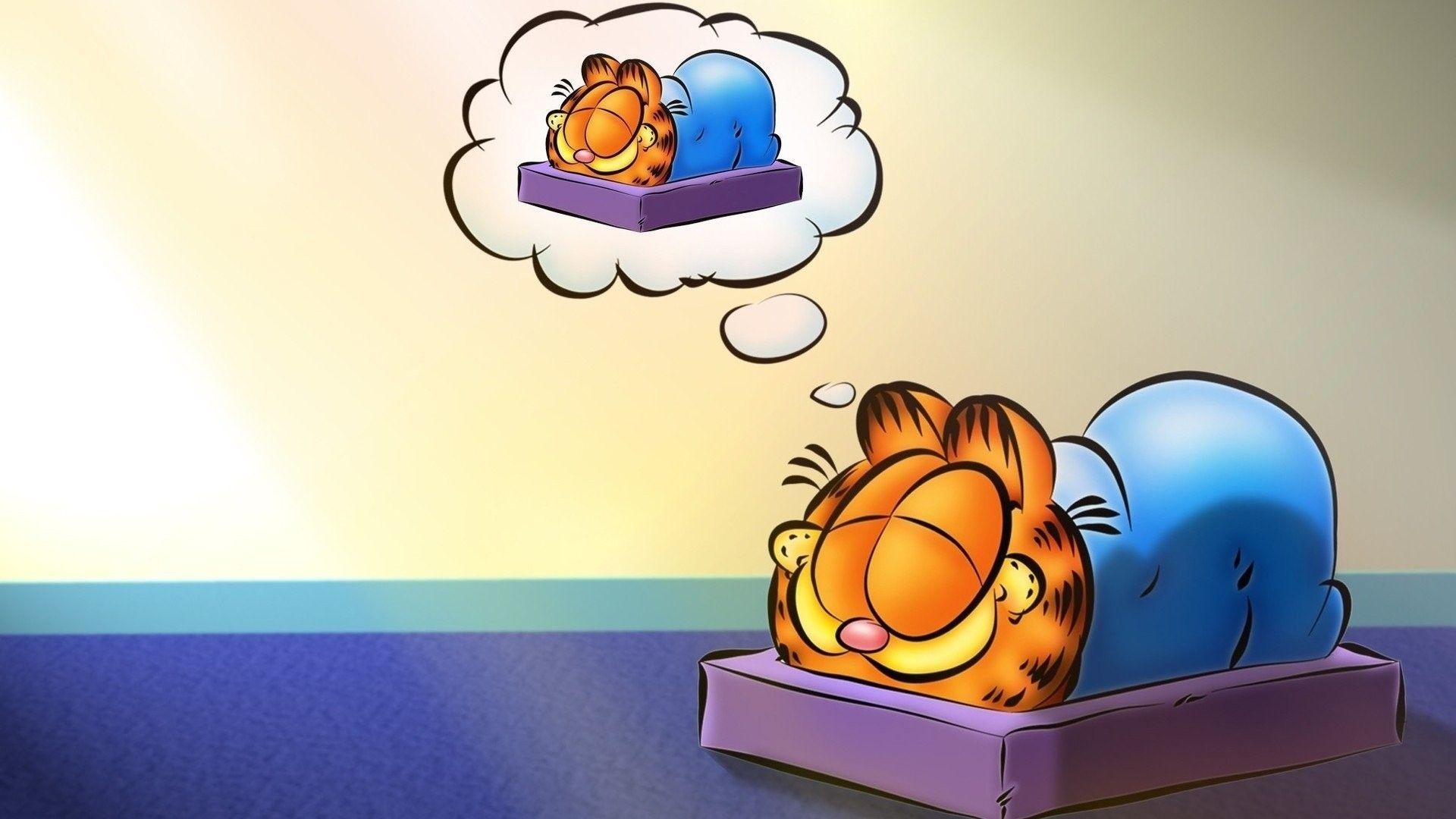 Garfield, Cartoon, Hintergrund, Humor, Katzen, 1920x1080 Full HD Desktop