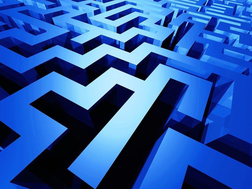 3D Maze, Blau, Labyrinth, Bild, Hintergrund, 1030x770 HD Desktop