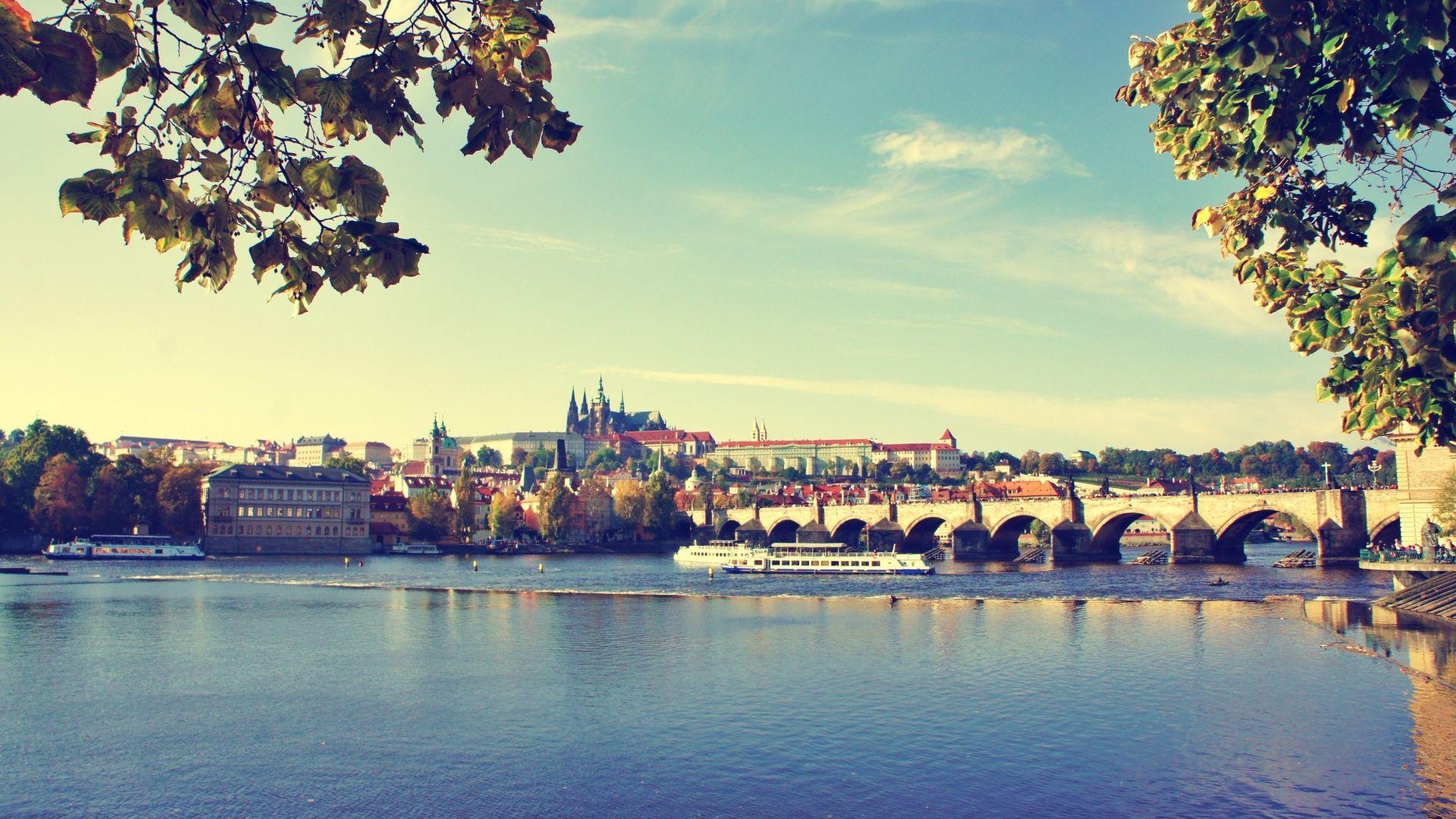 Prag, Brücke, Wasser, Tag, Hintergrund, 1920x1080 Full HD Desktop