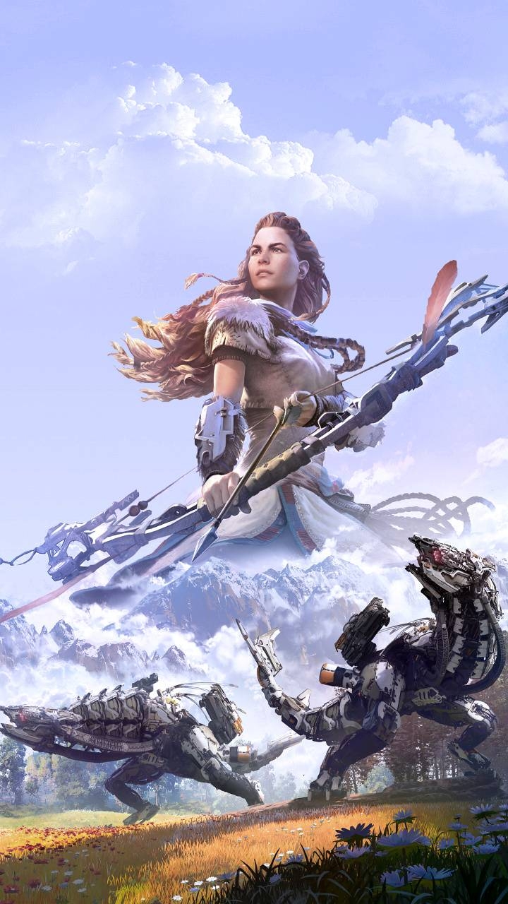 Horizon Zero Dawn, Aloy, postapokalyptisch, Zukunft, HD, 720x1280 HD Handy