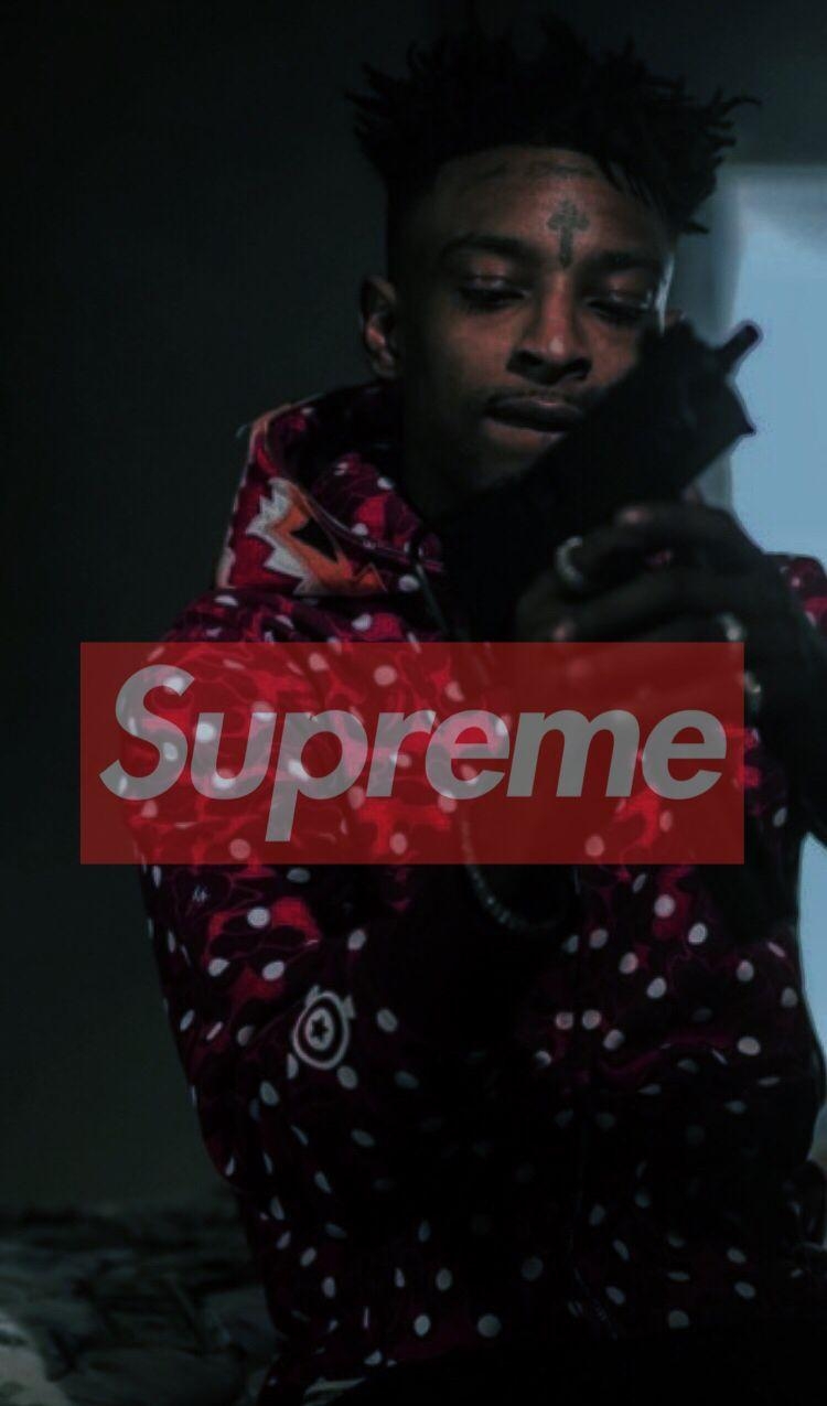 21 Savage, YY Savage, Supreme, Musik, Künstler, 750x1280 HD Handy