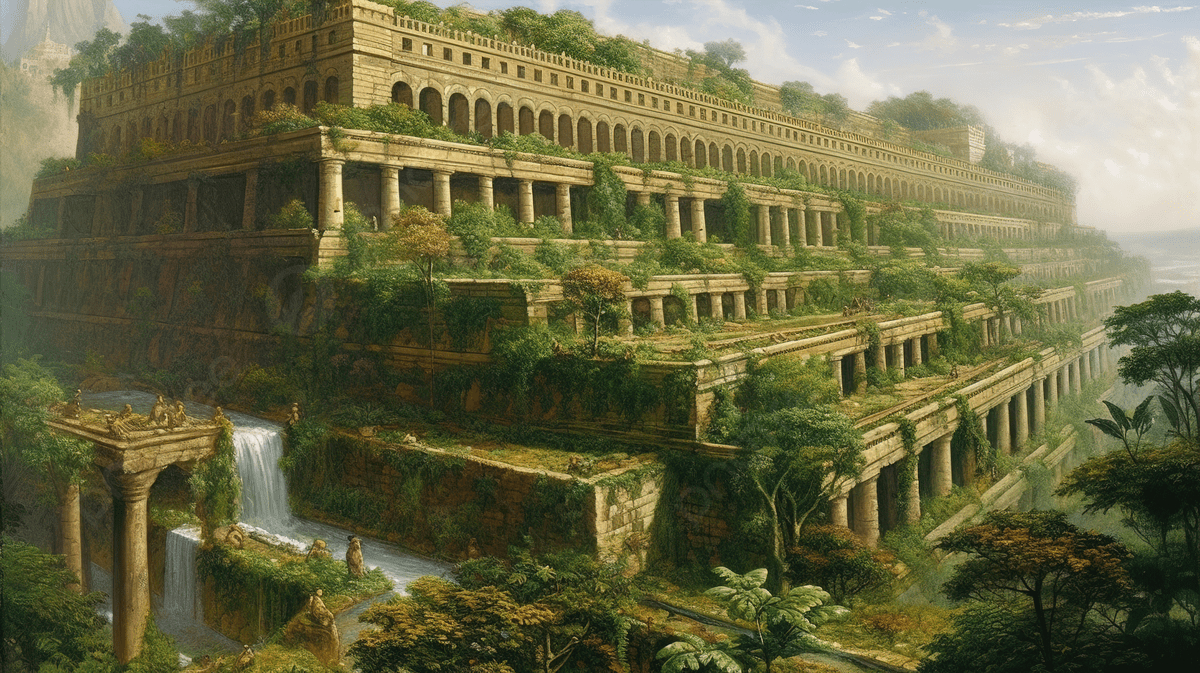 Hängende Gärten, Babylon, Antike, Architektur, Wasser, 1200x680 HD Desktop