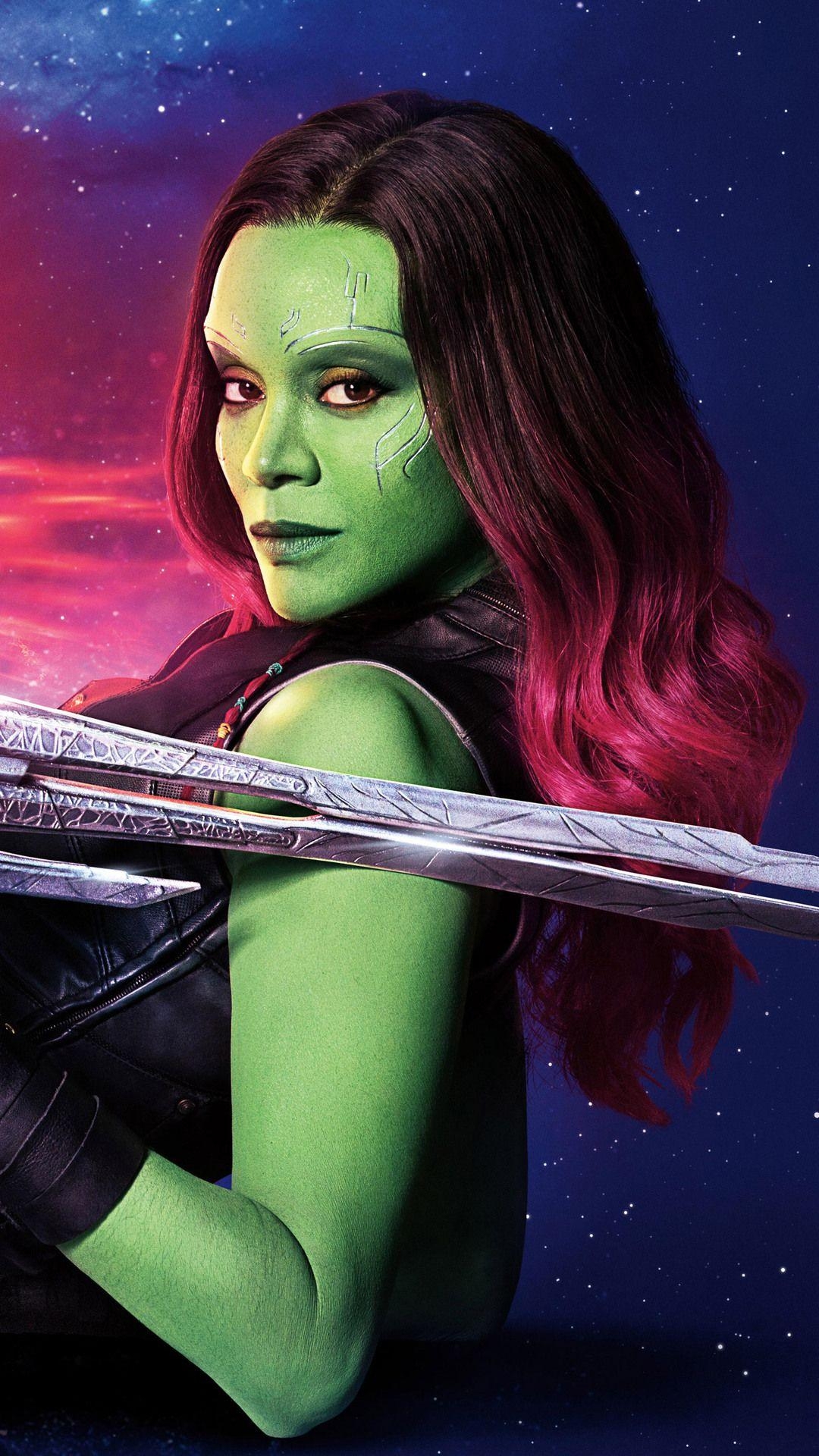 Gamora, Filme, Hintergrundbild, Guardians of the Galaxy, Marvel, 1080x1920 Full HD Handy