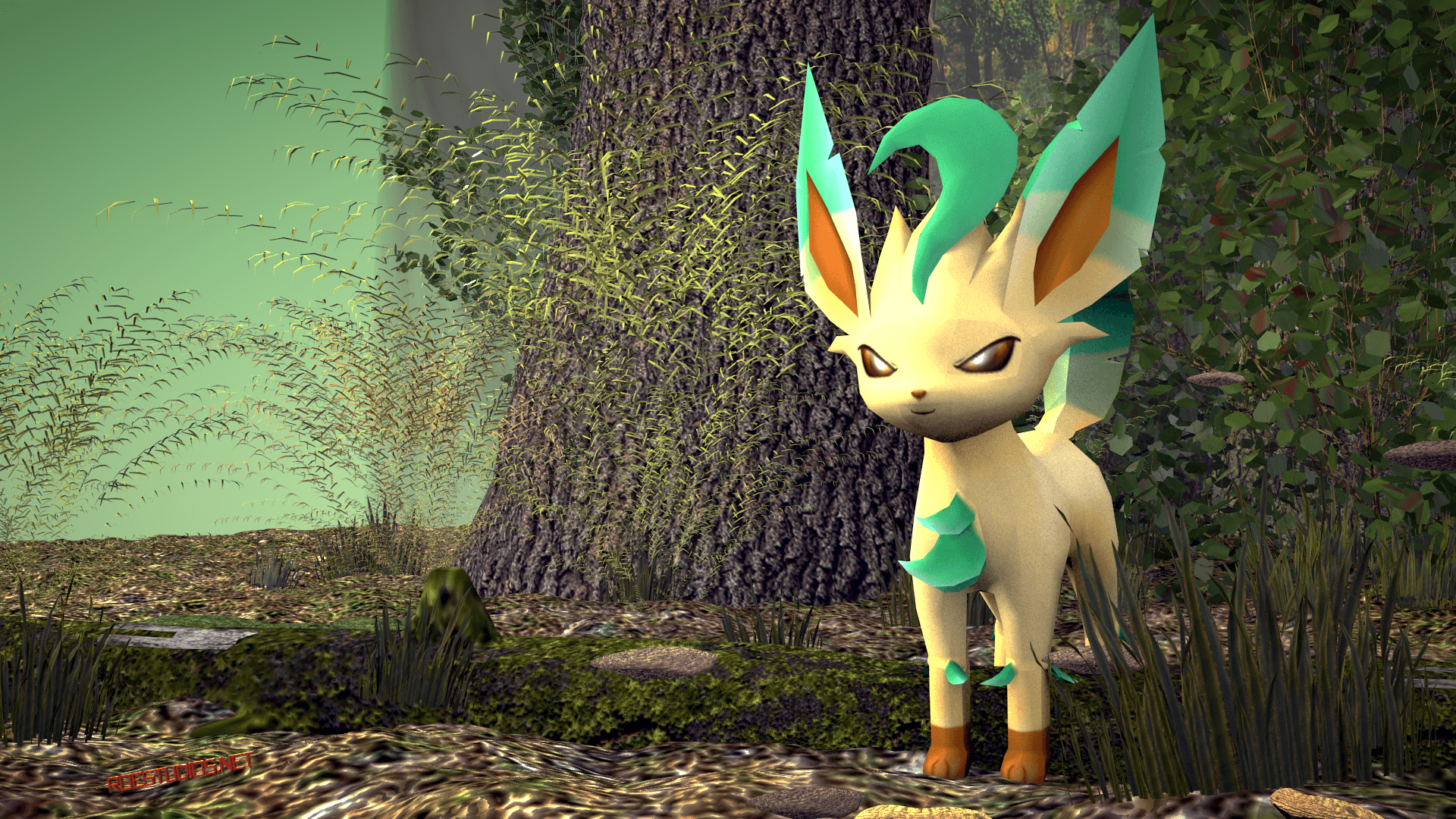 Rostudios, 470, Leafeon, Anime, Pokémon, 1920x1080 Full HD Desktop