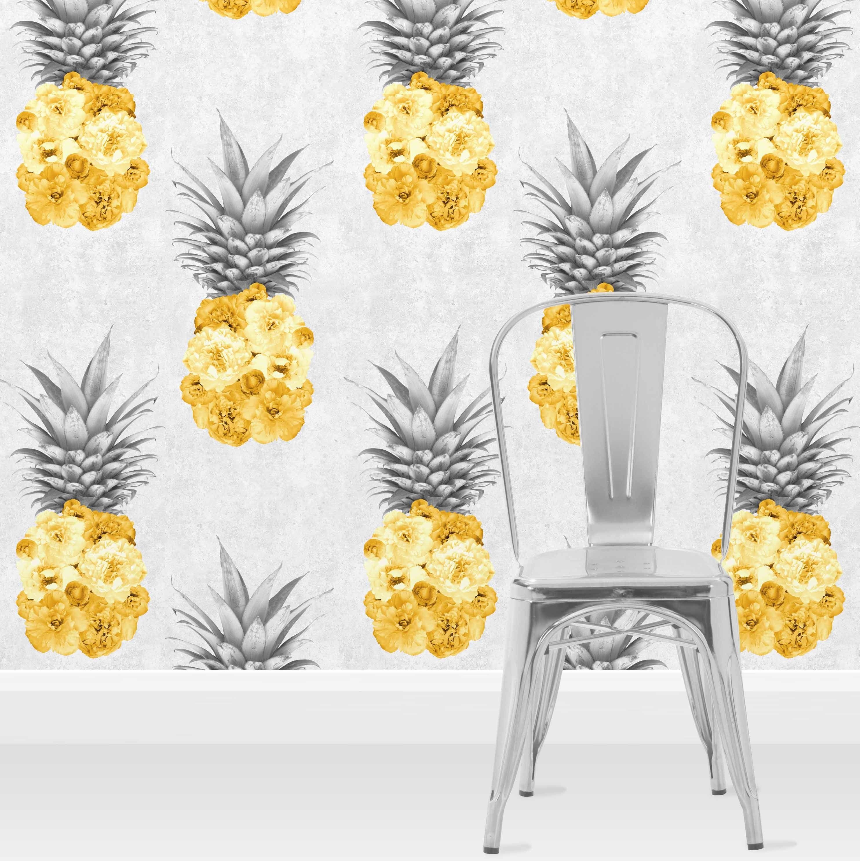 Holzchip, Magnolia, Floral, Ananas, Design, 2970x2980 4K Handy