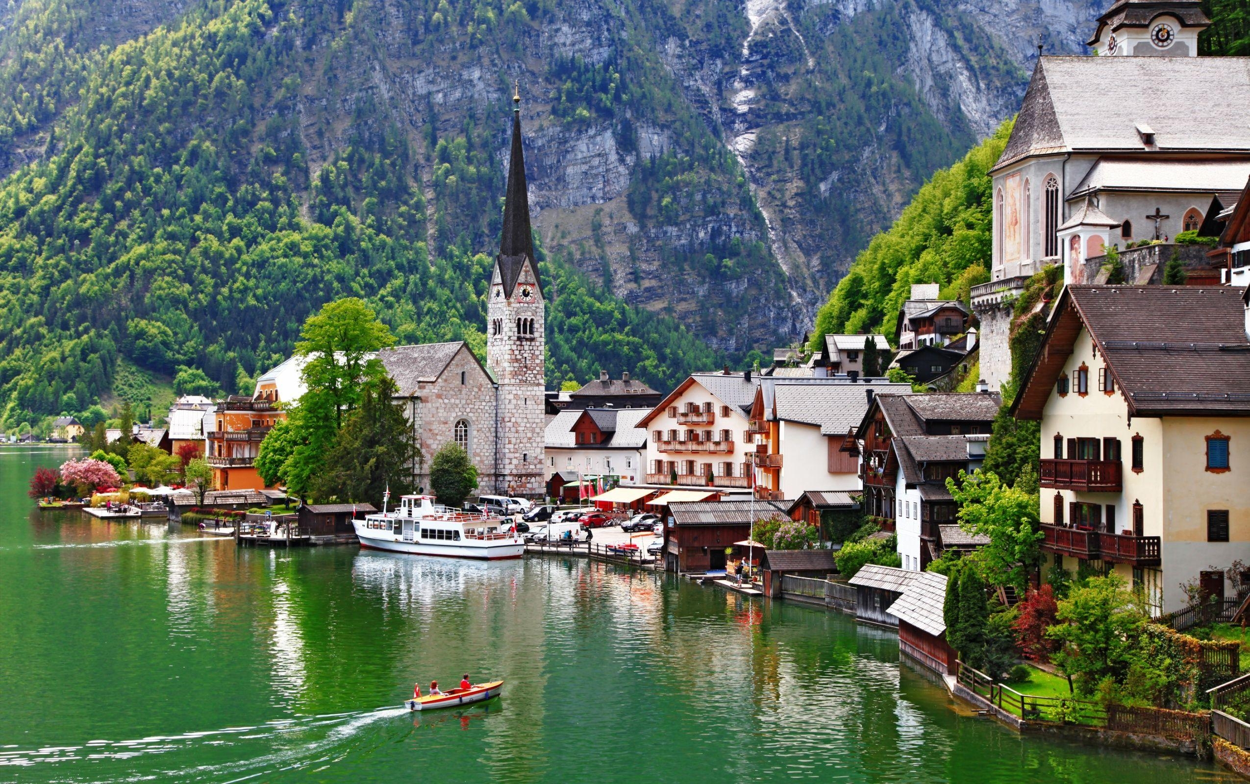 Herbst, Hallstatt, Österreich, Reisen, Hintergrundbild, 2550x1600 HD Desktop