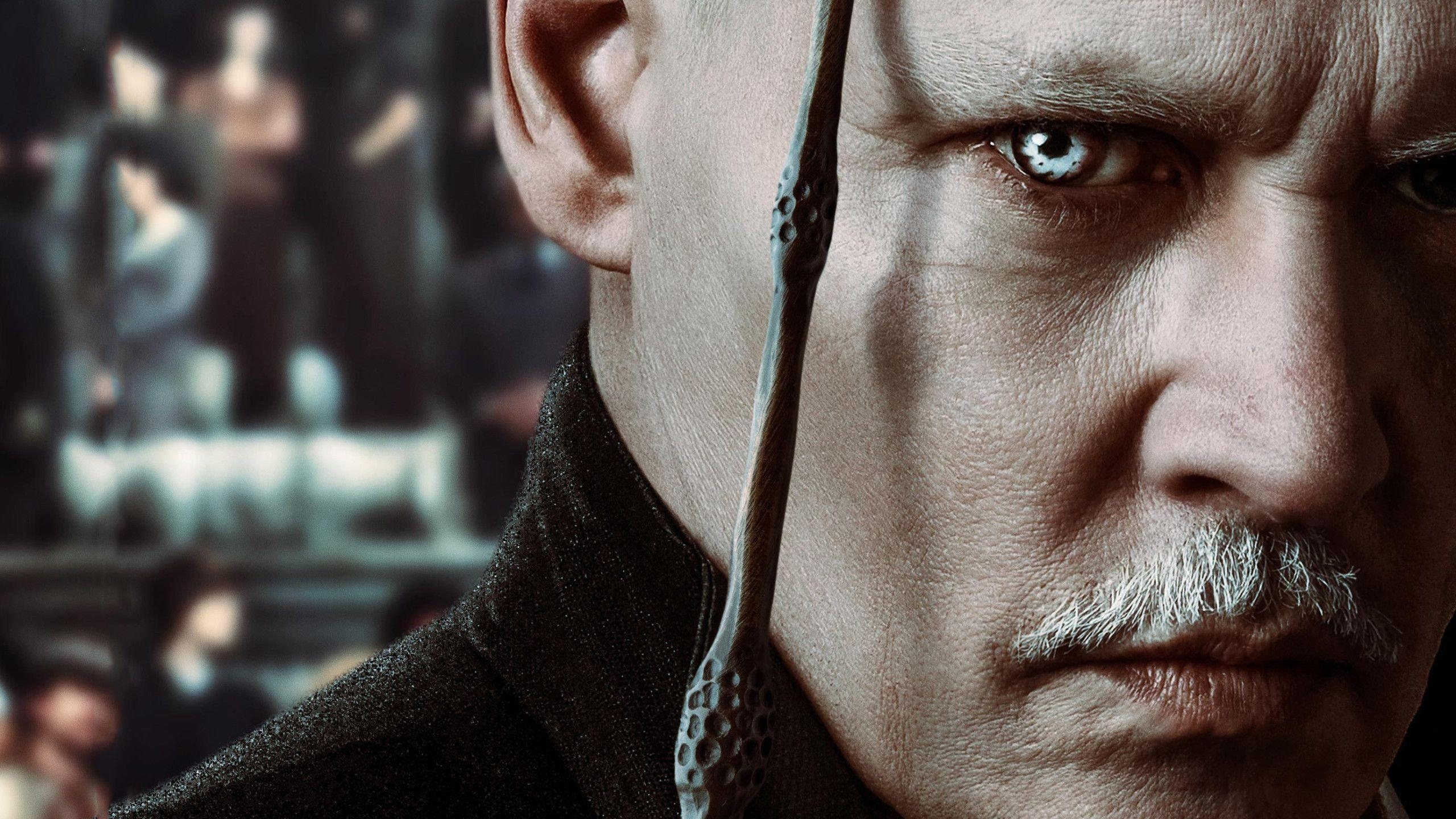 Johnny Depp, Gellert Grindelwald, Fantastische Tierwesen, Film, Schauspieler, 2560x1440 HD Desktop