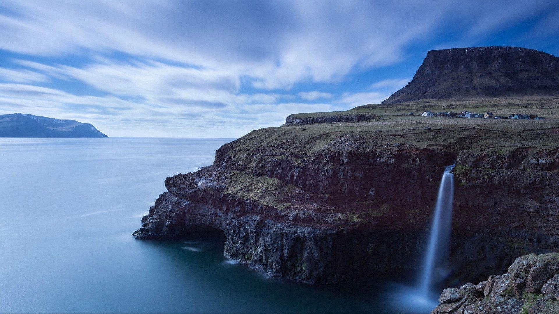 Gasadalur, Vagar, Färöer-Inseln, Dorf, Landschaft, 1920x1080 Full HD Desktop