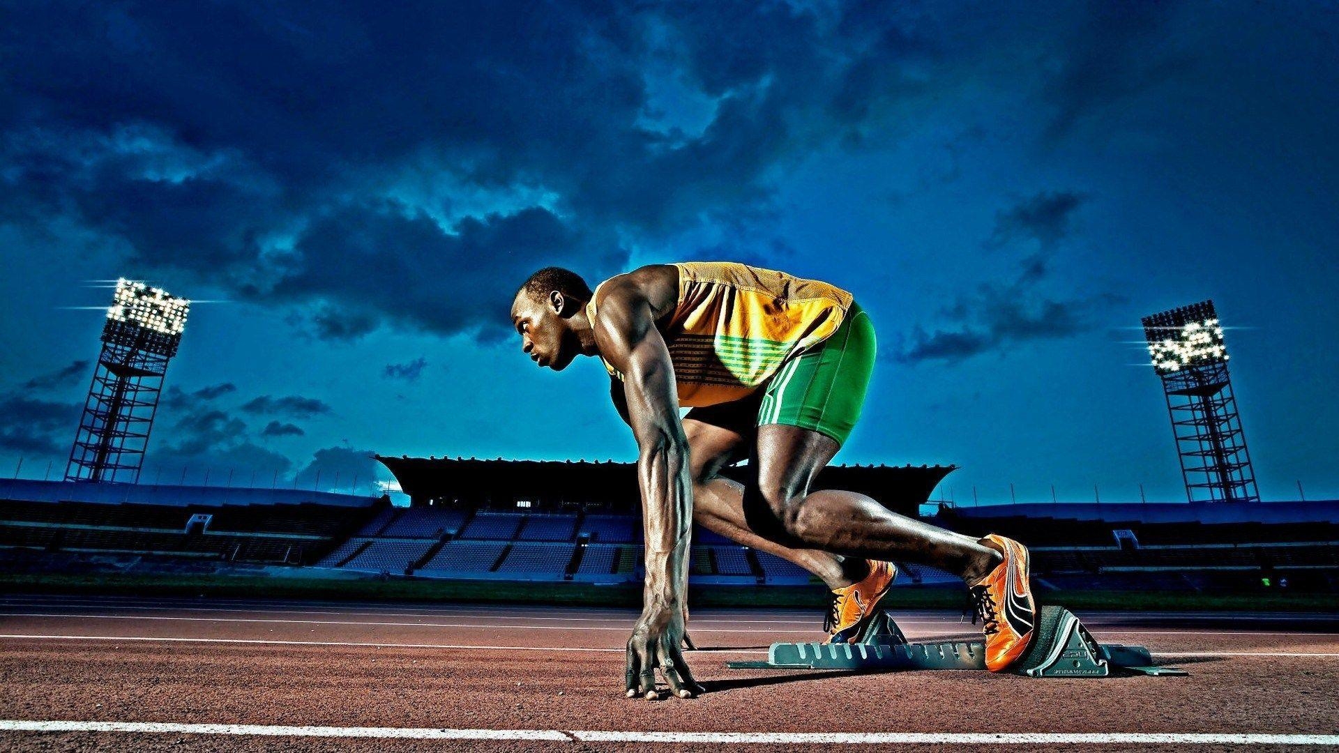 Usain Bolt, ausgerichtet, Leichtathletik, Fotografie, Stadion, 1920x1080 Full HD Desktop